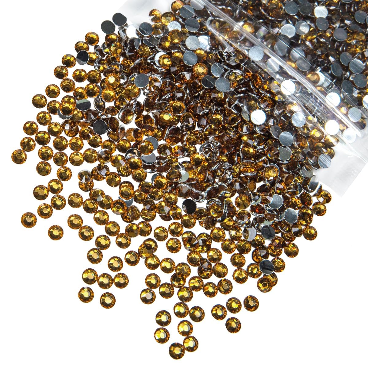 qiipii 1550PCS 5mm Brown Crystal Resin Rhinestones for Crafting Amber Brown Flatback Stones Bulk SS20 Non-Hotfix Diamonds Crystals Gems Charms for