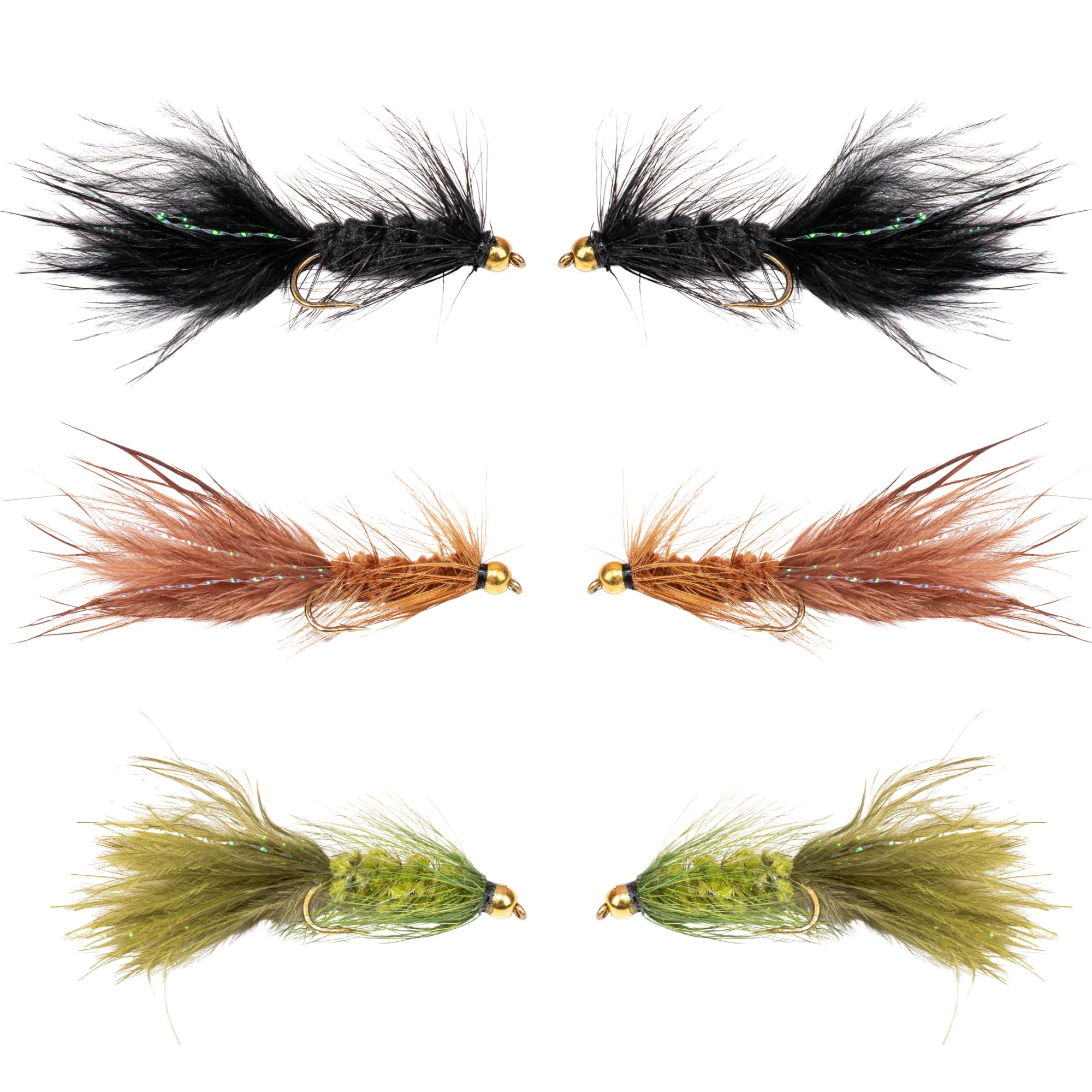 Woolly Bugger Fly Fishing Flies Assortment | Beadhead Streamer Wet Flies for Trout Bass Panfish | Versatile Sizes and Colors | Fly Fishing Lures for Rivers Lakes Streams