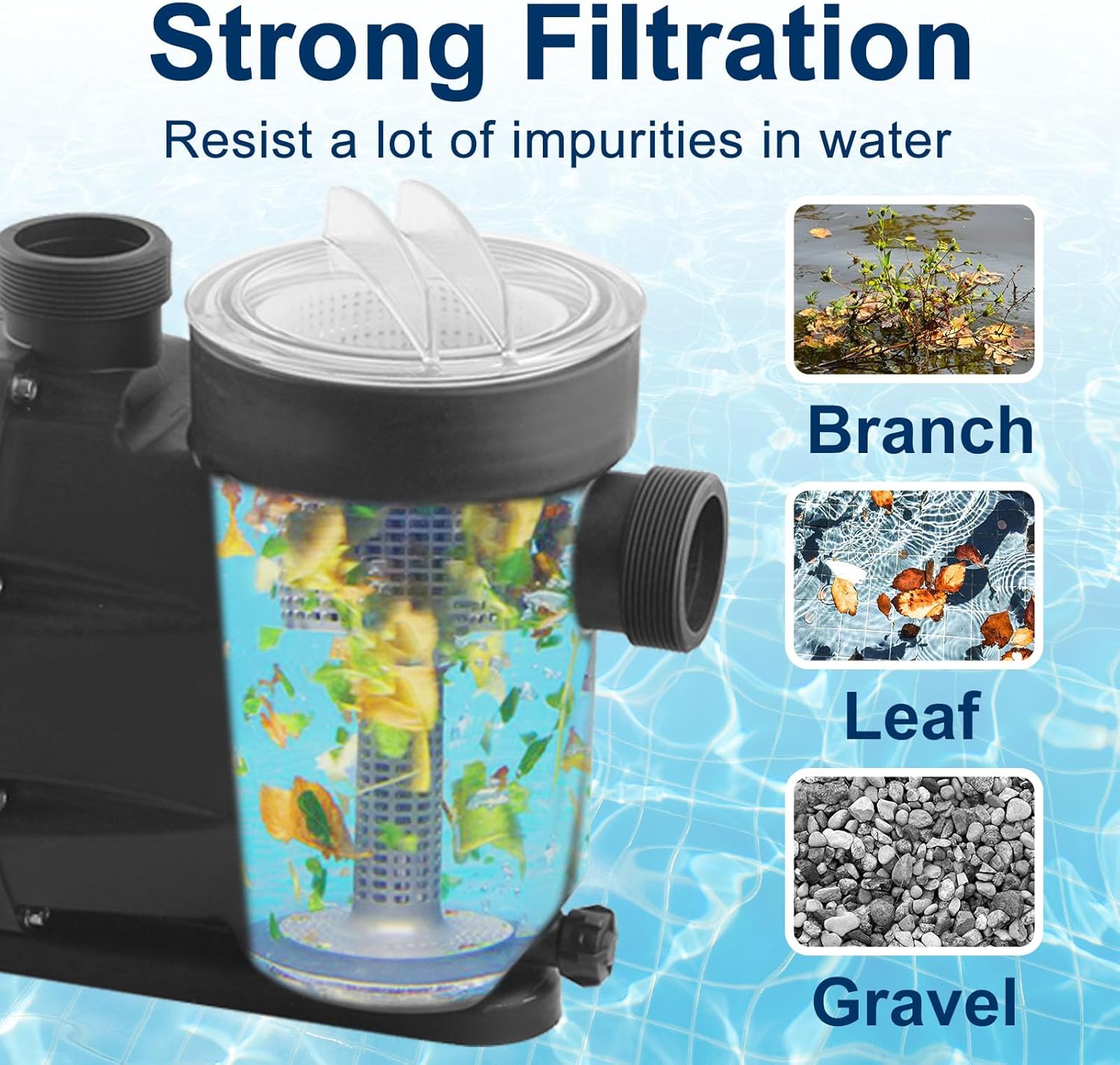 Above Ground Pool Pump/1.5HP Swimming Pool Pump 7140GPH In/Above Ground Pool Pump with High Efficiency and Low Noise,Apply to Water Circulation in Filtration System