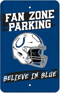 FANMATS 48153 NFL - Indianapolis Colts Flat Parking Sign | Royal Blue & White | 18"x11.5" | Colts Helmet Logo with "Fan Zone Parking" Wordmark
