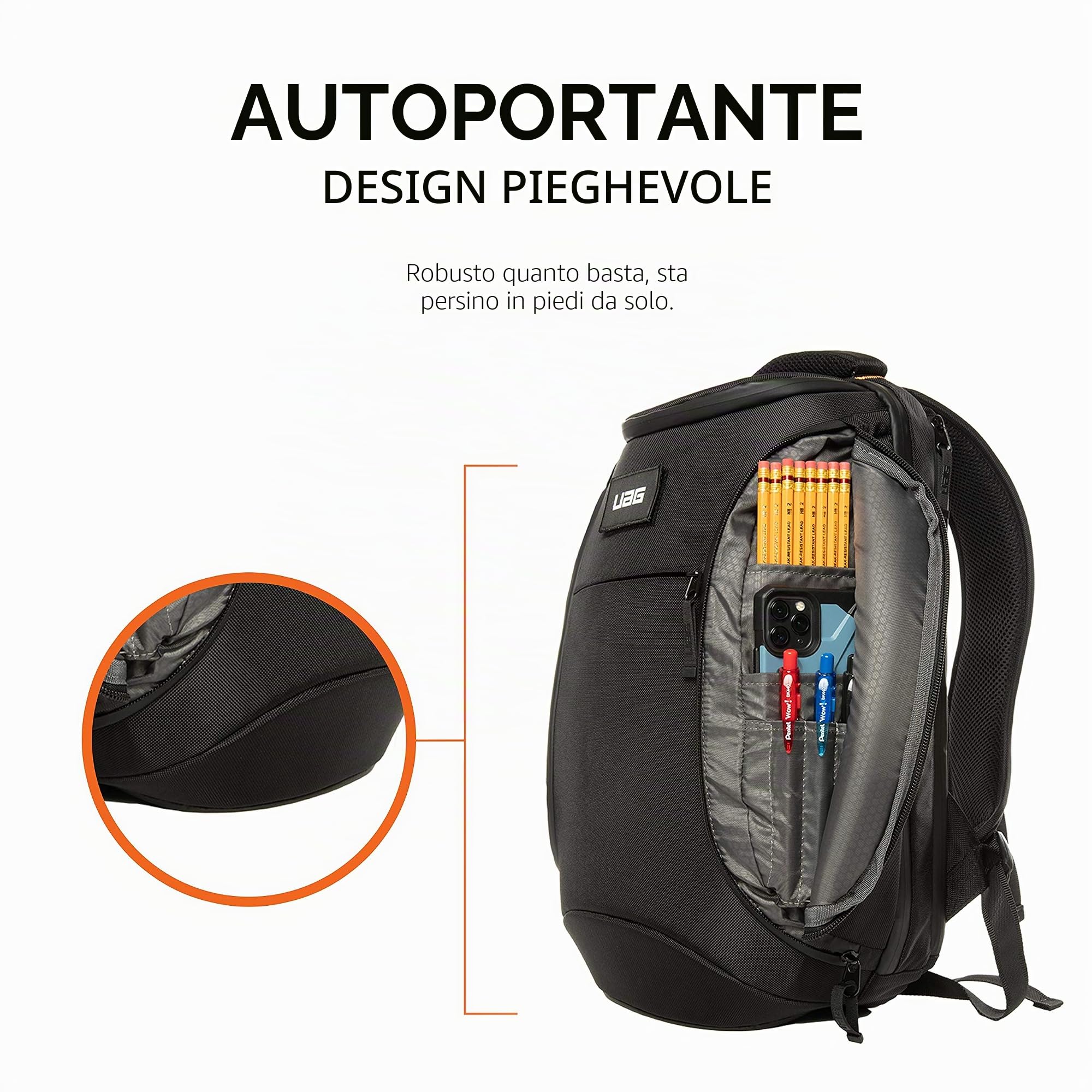 URBAN ARMOR GEAR Zaino per Laptop/Tablet fino a 13 pollici | Adatto a laptop fino a 13" | Numerosi scomparti per accessori | Duraturo | Ideale per scuola, università e viaggi di lavoro