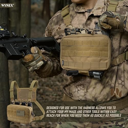 Miniatura 5 de WYNEX Bolsa táctica de administrador Mag, bolsa de herramientas Molle organizador médico EMT con soporte de cargador triple apilador para M4 M16
