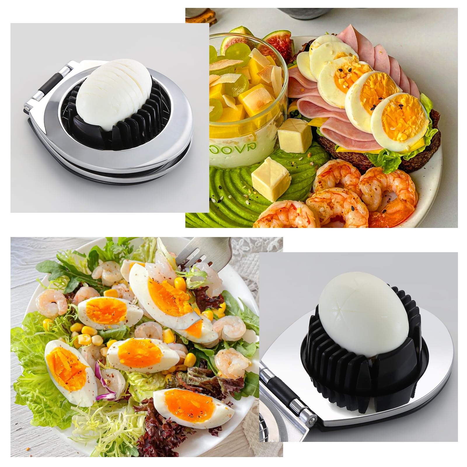 Accessoire Cuisine Pratique Coupe-œufs En Acier Inoxydable - Coupe Proprement - Facile à Utiliser Et Lave-vaisselle Coupe-œufs Lave-vaissable