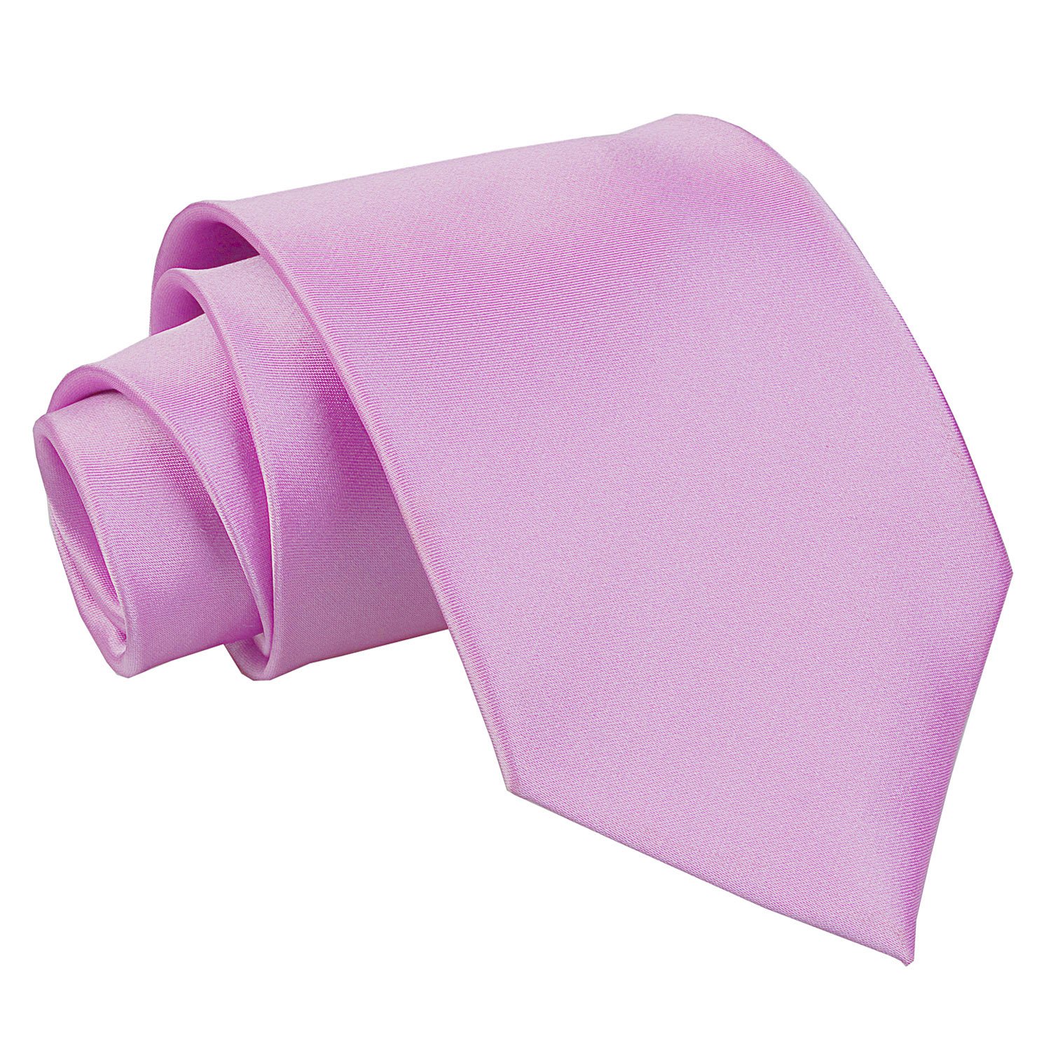 DQT Mens Plain Satin Extra Long Tie – 9cm Classic Necktie for Wedding Business & Formal Wear - Lilac