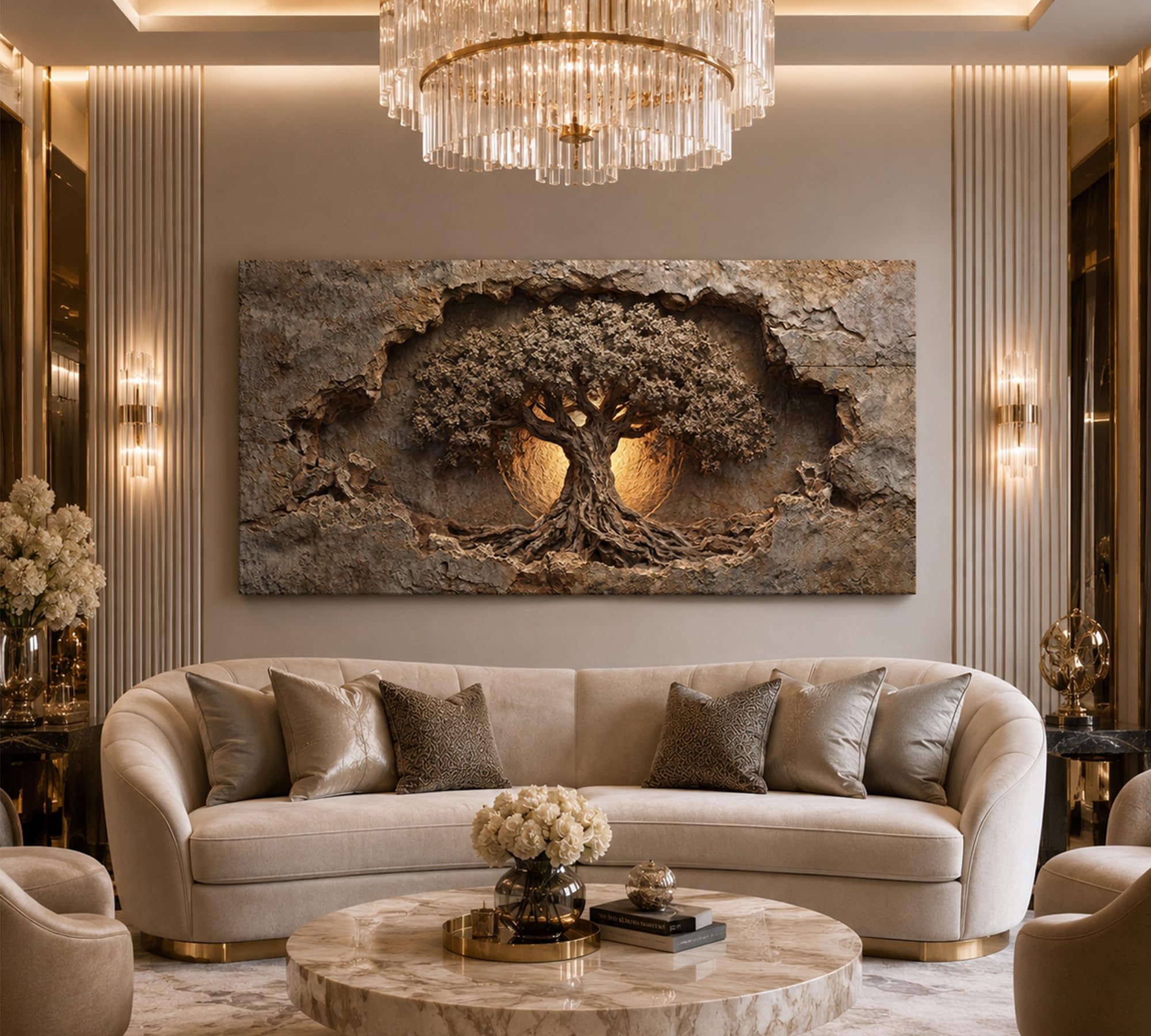 HANGYUEACE Large Tree of Life Canvas Wall Art — product photo