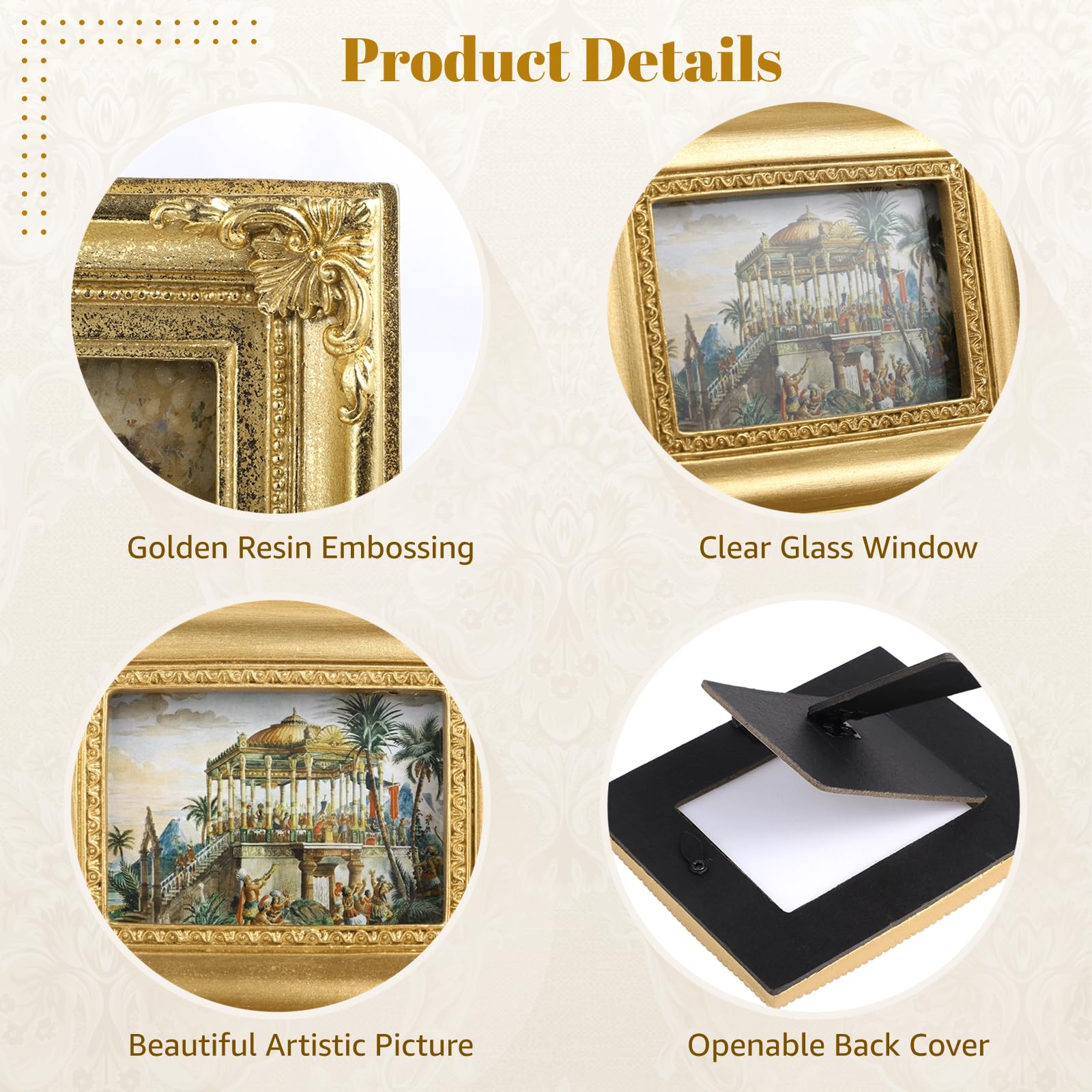 Amazon.com - 4 Styles Vintage Picture Frames, Small Golden Picture