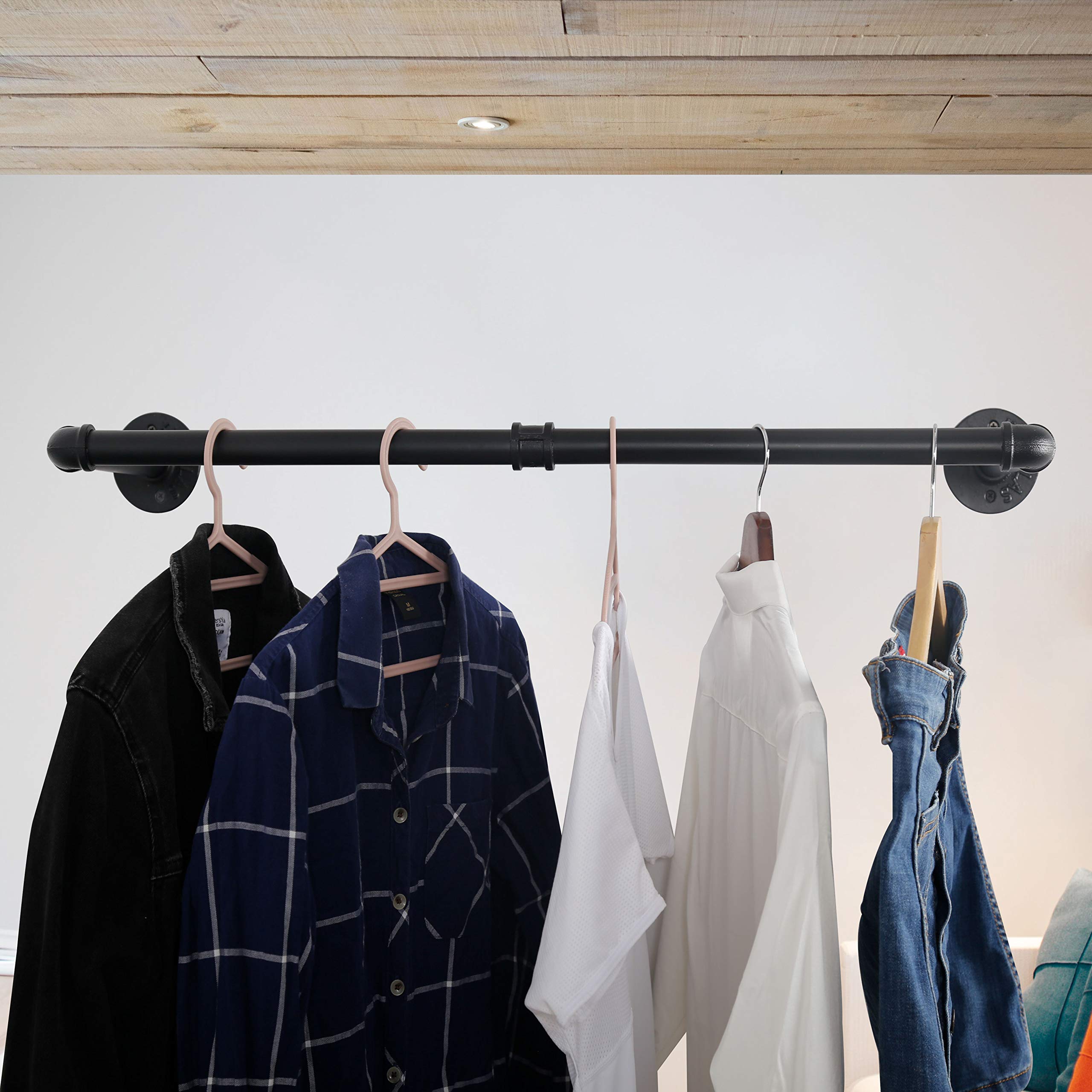 Buy WEBI Clothing Rack Wall Mount,24'' Industrial Pipe Clothes Rack for