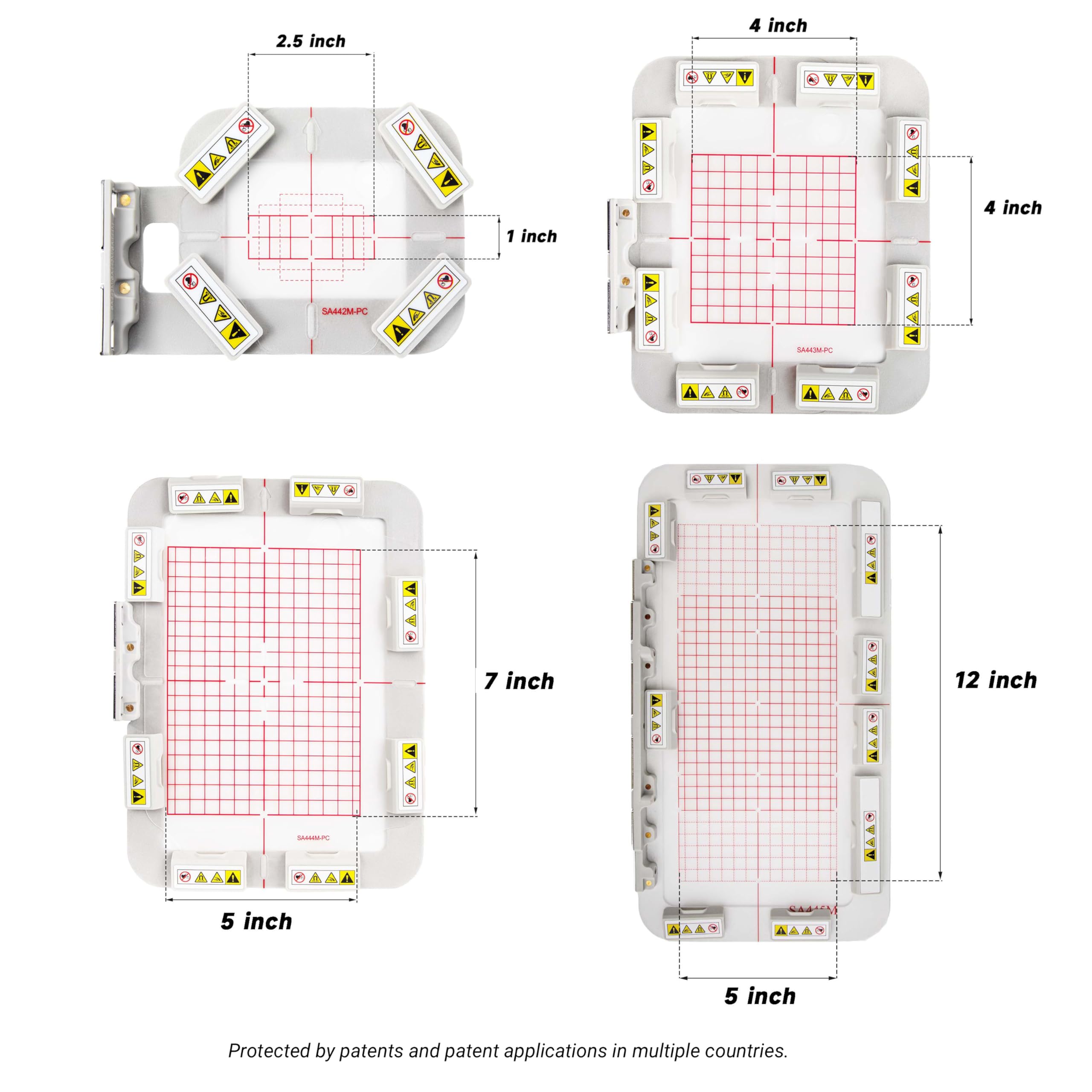 Brewland Magnetische Stickrahmen für Brother SE2000 SE1900 PE900 PE800 Innovis 1250 1250D 700 PE700 PE700II PE770 PE780D PC6500 Babylock Accord BLR Stickmaschine (4-in-1-AMK-Set)