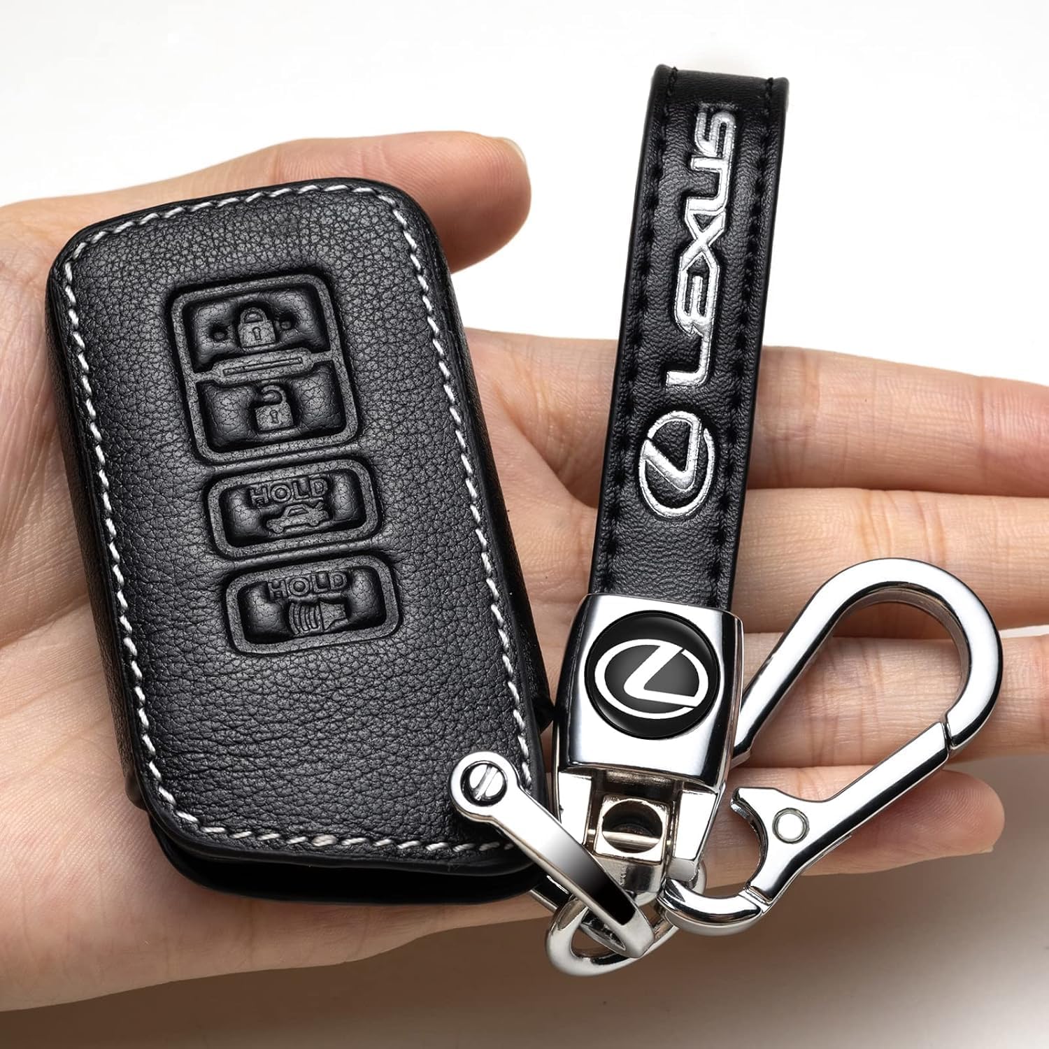 Car Key Fob Case, for Lexus Key Sets RX300, ES200 ES300h, NX200, CT200h lx570 Series Car Key Fob Case Cover Accessories (Positive 4 Button) Black