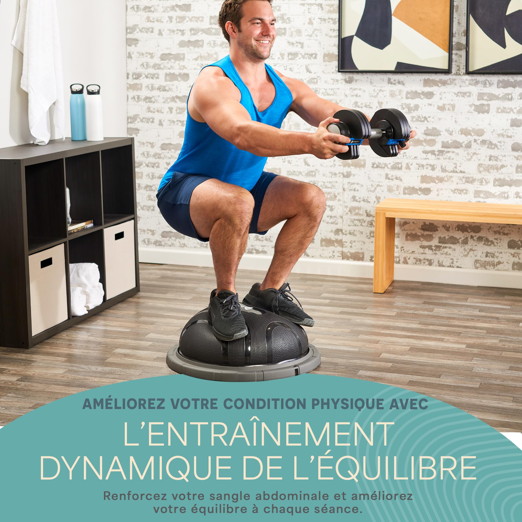 Lifepro Demi-ballon d’équilibre – Ballon de stabilité pour l’exercice, les entraînements complets, la gym à domicile et la rééducation – Équipement antidérapant pour l’entraînement à l’équilibre