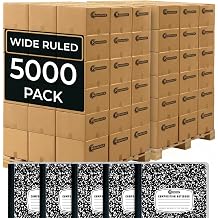 Rosmonde Composition Notebooks Bulk, 5000 Pack, Wide Ruled, Black Marble