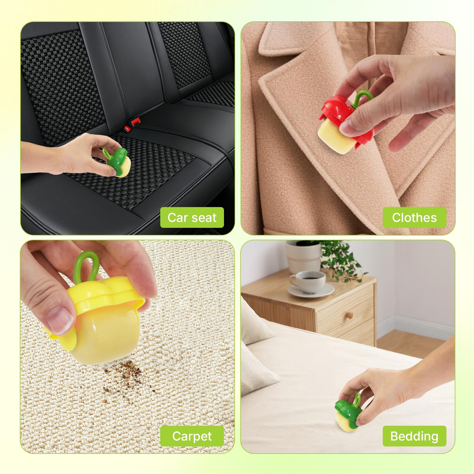 Mini rodillos portátiles para pelusas, reutilizables, lavables, para ropa, muebles, asientos de coche, con tapa protectora, rodillo portátil de viaje, cabe en la cartera, removedor de
