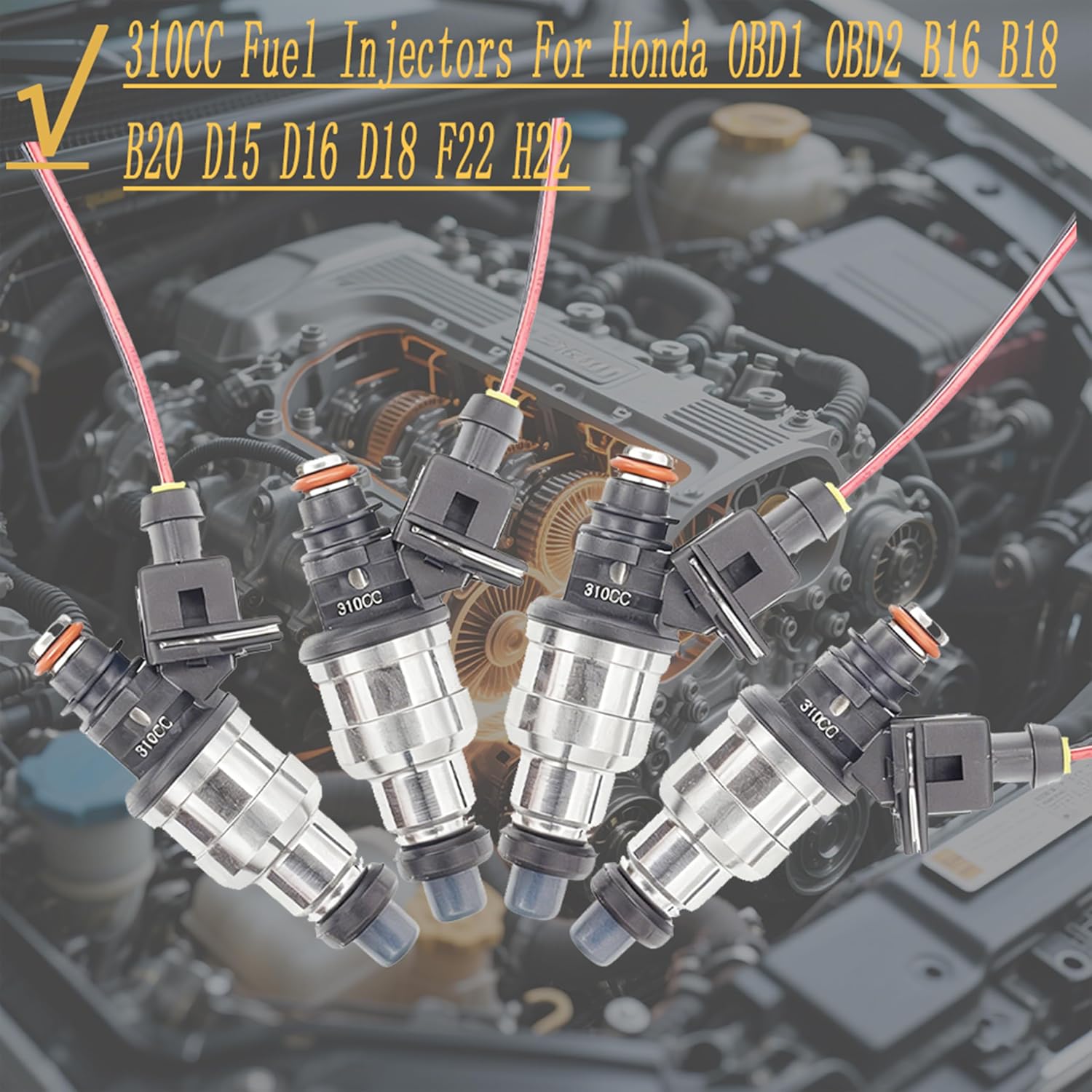 Set Of 4Pcs 310cc Fuel Injectors Replacement For Honda Civic Integra Acura all D B F H K ZC VTEC w/clips