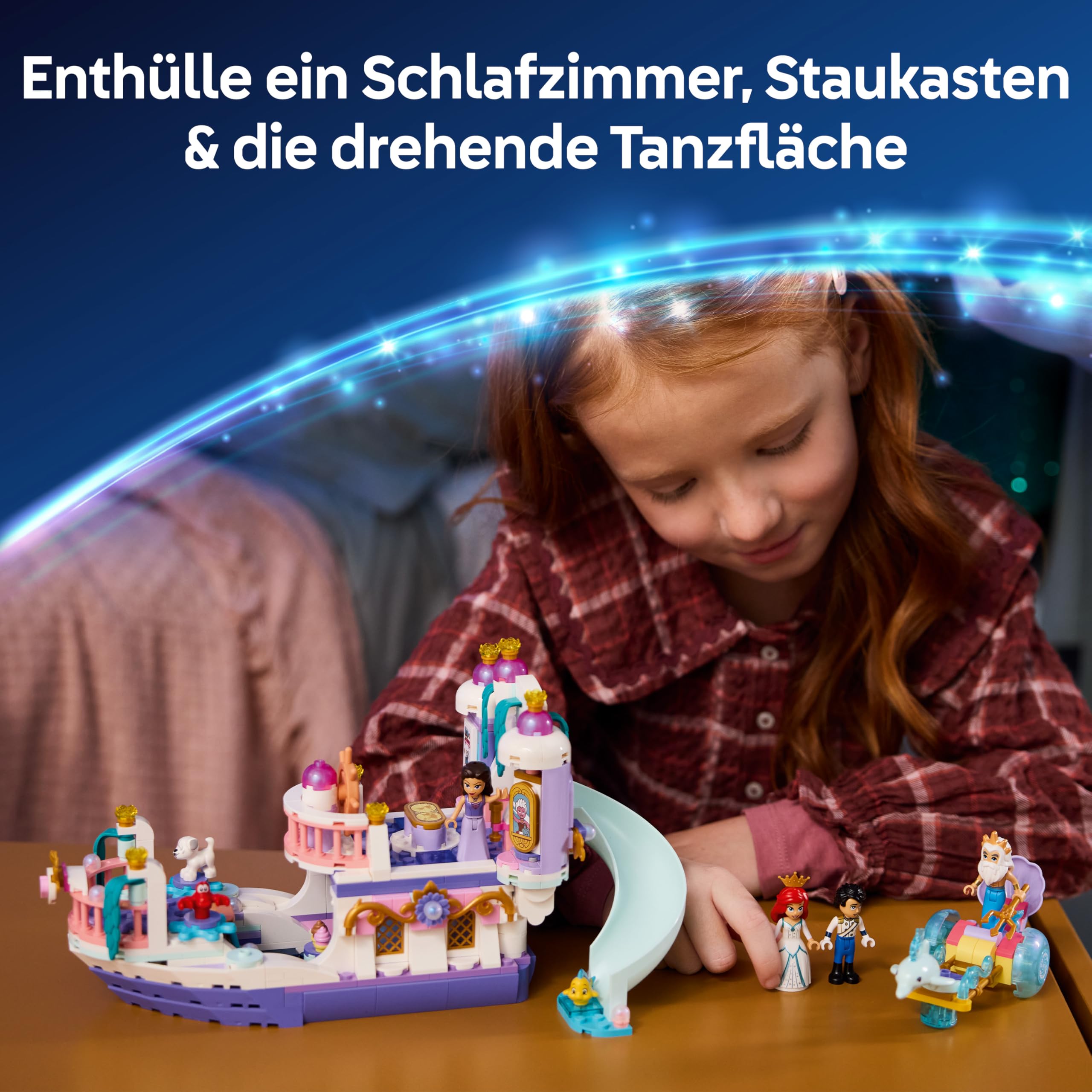 LEGO ǀ Disney Princess Arielles Königliches Hochzeitsboot - Arielle, die Meerjungfrau Set mit 7 Figuren inkl. Arielle und Vanessa - Zimmerdeko - Geschenk für Mädchen ab 6 Jahren und Fans 43299