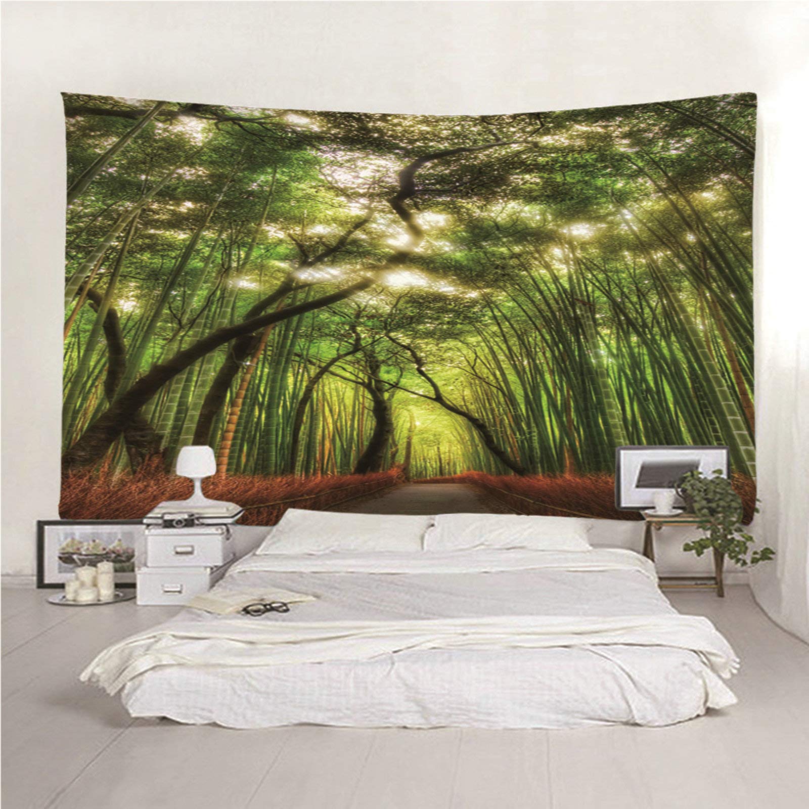 Gualiy Arazzo Tappeto da Parete, Arazzi Moderni da Parete Natura Tema Arazzo Appeso 240x220cm Verde Arazzo per Soggiorno Camera da Letto