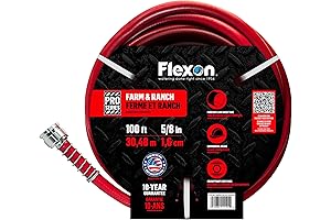 [100foot hose] Flexon Farm and Ranch Garden Hose for Farm Watering