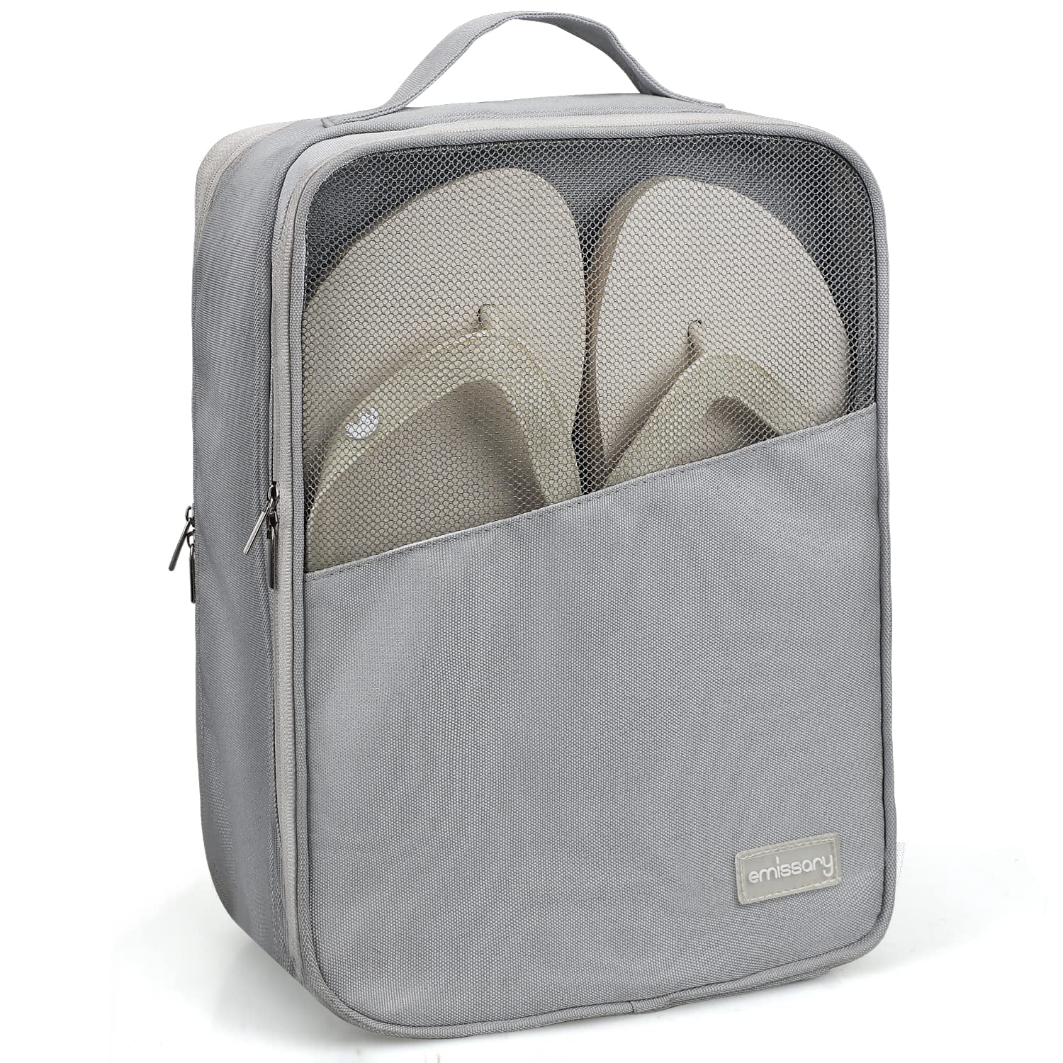 Emissary Shoe Bag Holds of Shoes for Travel, Shoe Bags for Travel With Pocket,Small Gray Waterproof Shoe Bags for Storage, Sneaker Travel Bag for