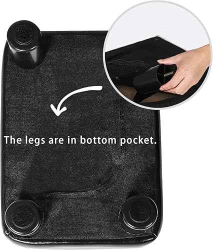 Miniatura 5 de Asense Reposapiés otomano moderno pequeño rectangular de piel sintética para sala de estar dormitorio