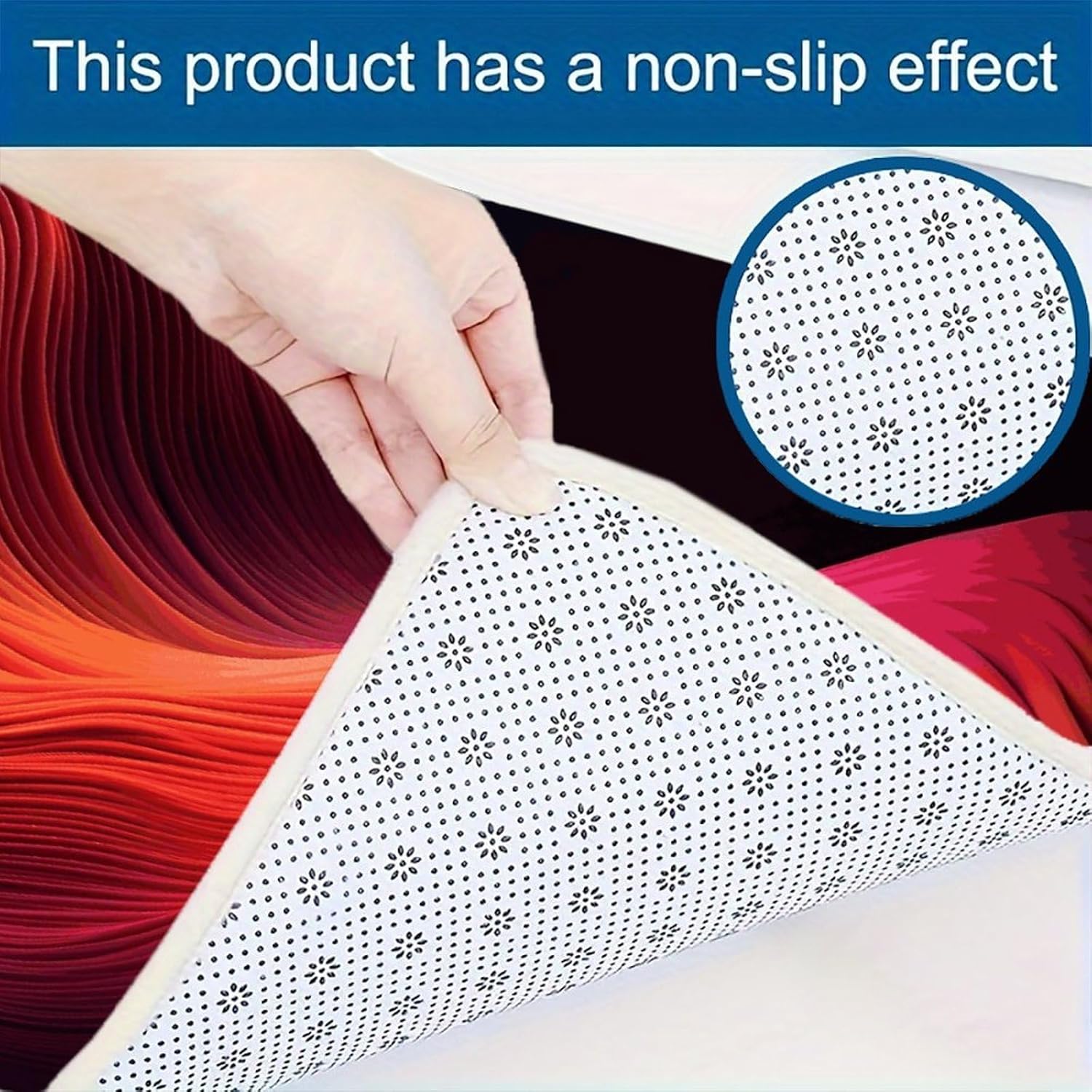 Gradient Red Kitchen Mats with 2PCS Non-Slip Washable,Kitchen Rug Heavy Duty Durable, Floor Mats for Kitchen,Office,Sink,Laundry