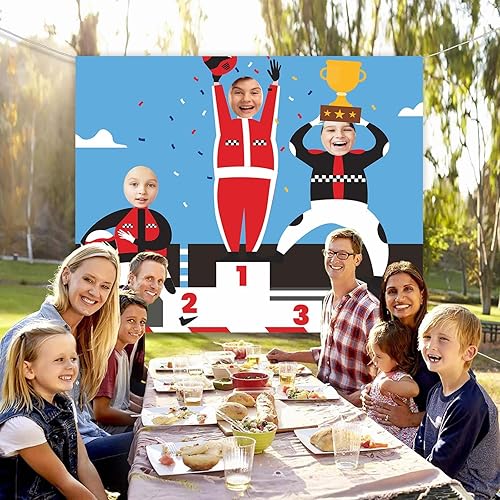 Miniatura 6 de Cartel de podio de trofeo de carreras F1, fondo de fondo, juego de simulación, juego de carreras, coche, deportes, bandera a cuadros, decoración