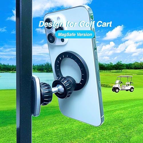 Miniatura 2 de Soporte magnético para carrito de golf MagSafe junta de metal mejorada, soporte magnético para teléfono para carrito de golf compatible con EZGOClub