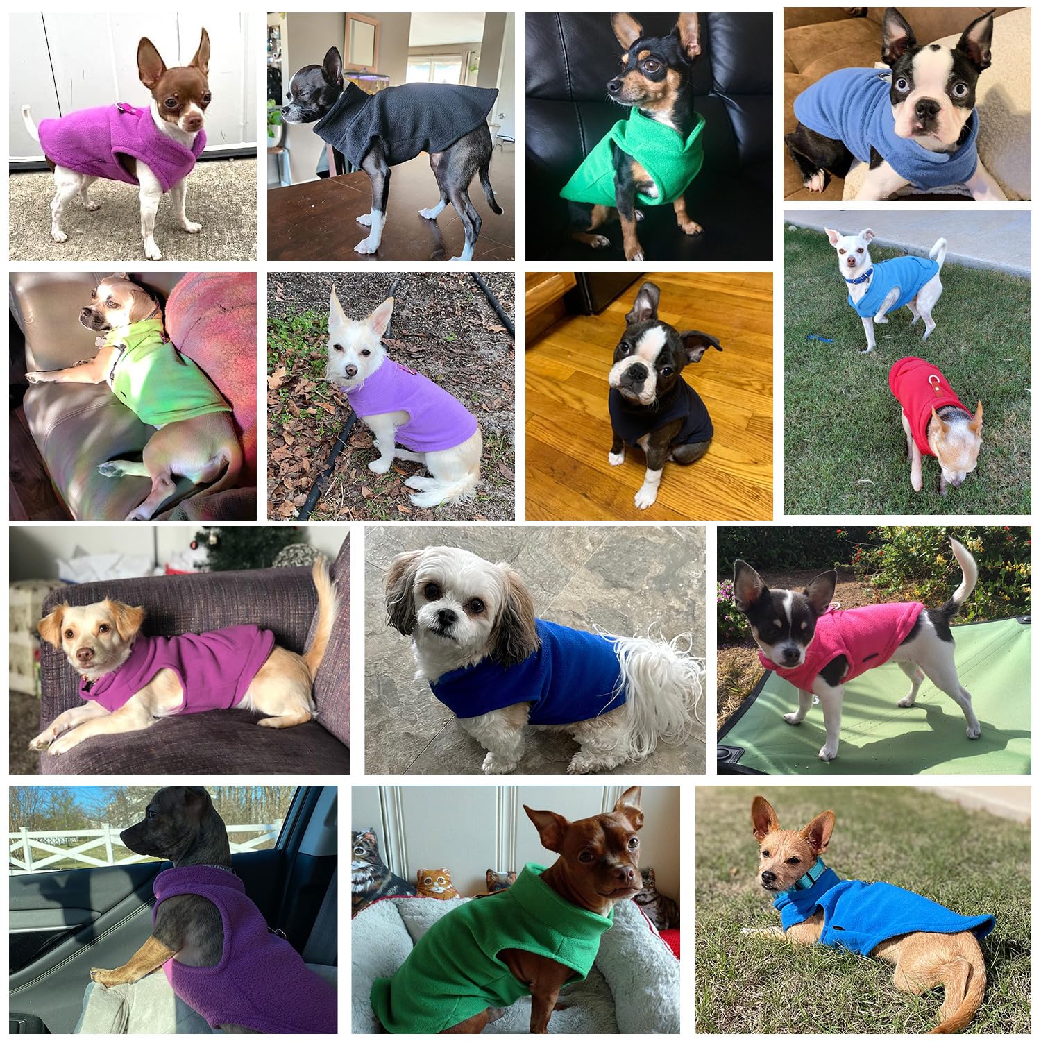 Maglioncino Invernale per Cane Taglia Piccola e Media - Cappotto, Gilet in Pile Caldo, Vestito Felpa (Blu, S)