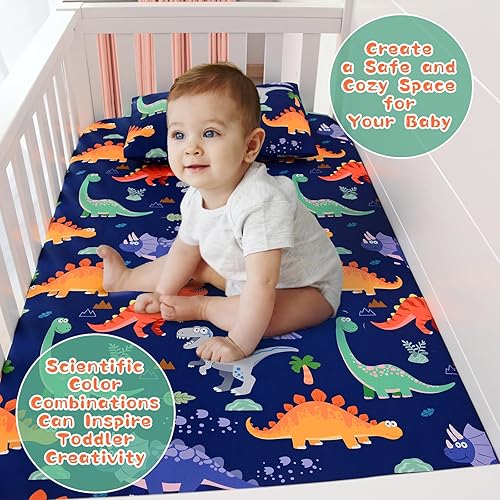 Miniatura 4 de Poemuphi Sábana bajera ajustable para cuna  Sábanas de cuna temáticas navideñas de 52 x 28 pulgadas para colchón estándar de cuna y niños pequeños,