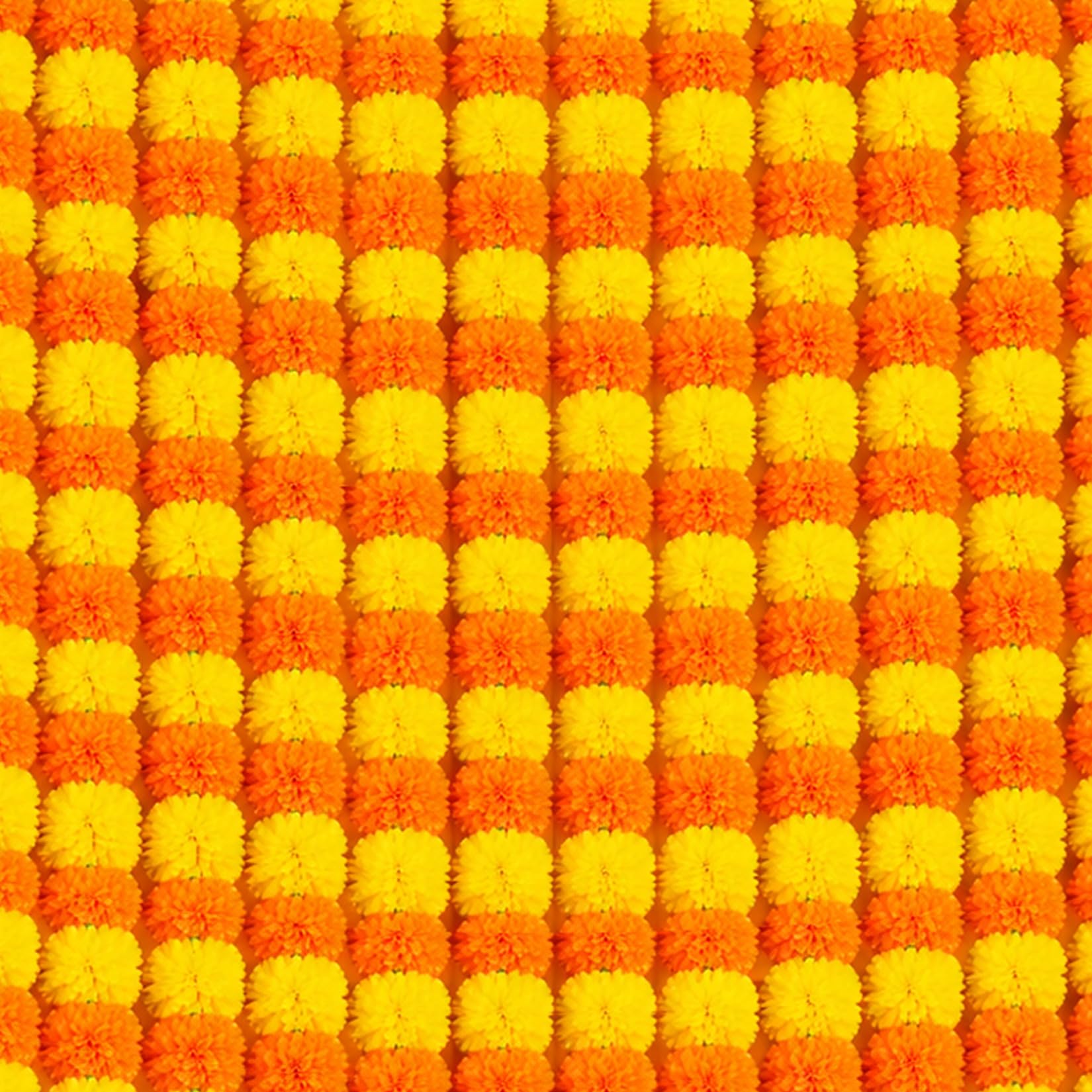 RAINFLOW Marigold Garland - Light Orange Decor -8
