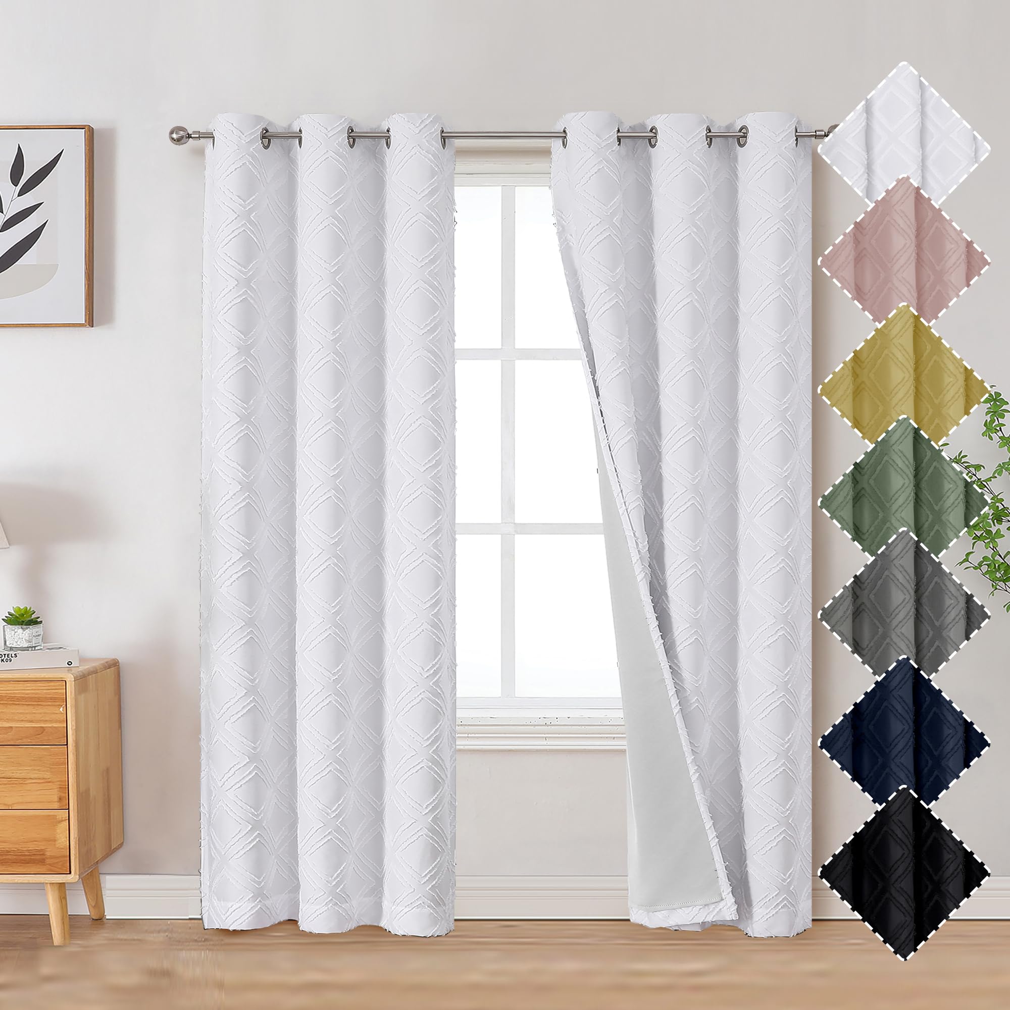 YJ YANJUN Lavender Net Curtains 72 inched Drop Pair Victorian Flower Sheer  Lace Curtain Panels for Bedroom French Door Shabby Chic Voile 52 W x 72 L  Inch(132cm Width x 183cm Drop),, image size:2000x2001