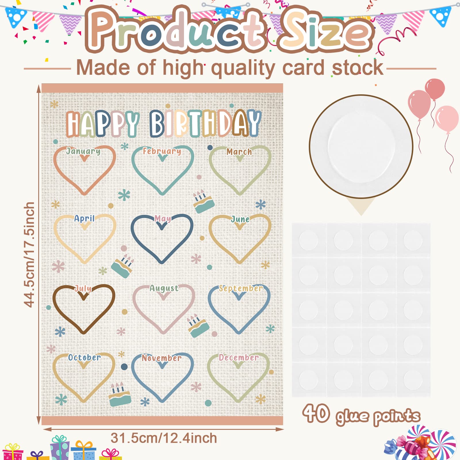 Snapklik.com : Estune 2 Pcs Happy Birthday Chart For Classroom Birthday ...