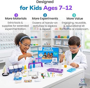 Science Experiment Kit for Kids Ages 8-12 Years - Chemistry Kit Designed By a PhD Chemist & Mom, 46 Hands-On STEM Educational Activities, Gifts for Boys & Girls