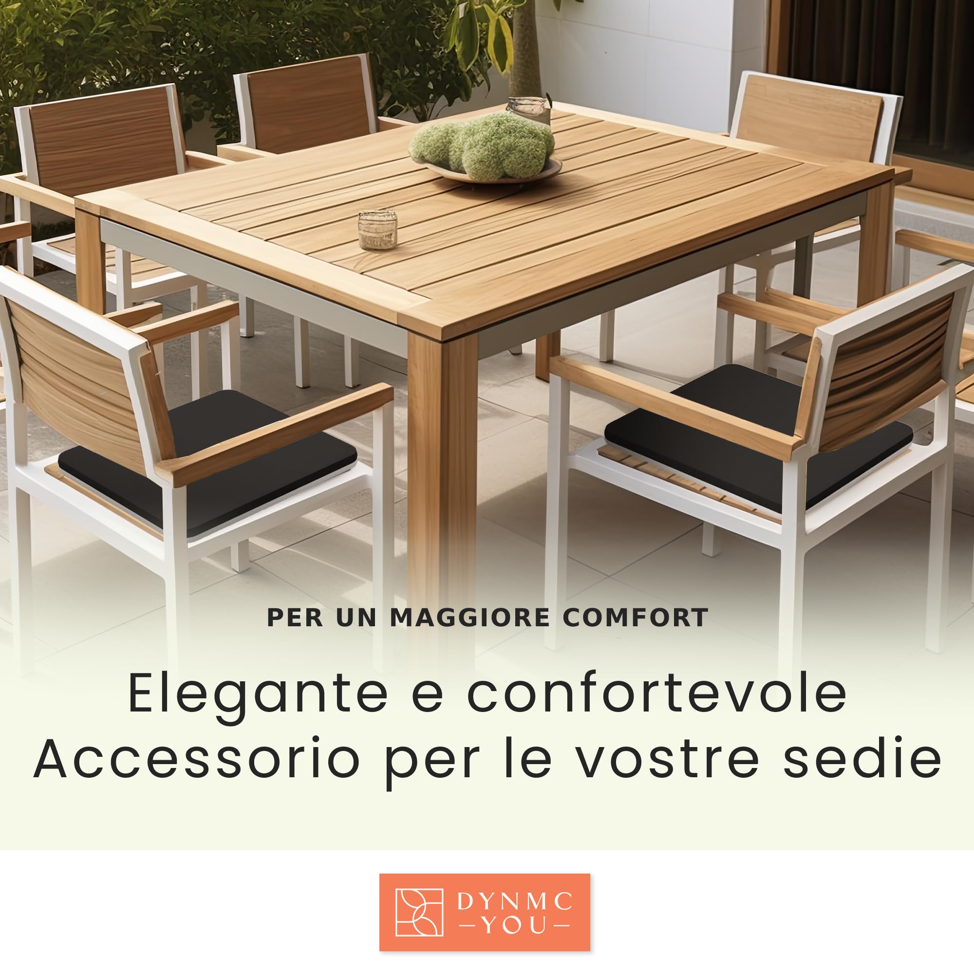 DYNMC YOU Cuscino per sedia confortevole 2 x cuscino per sedia interna – Cuscino per sedia antiscivolo, perfettamente stabile, lavabile, stile nordico