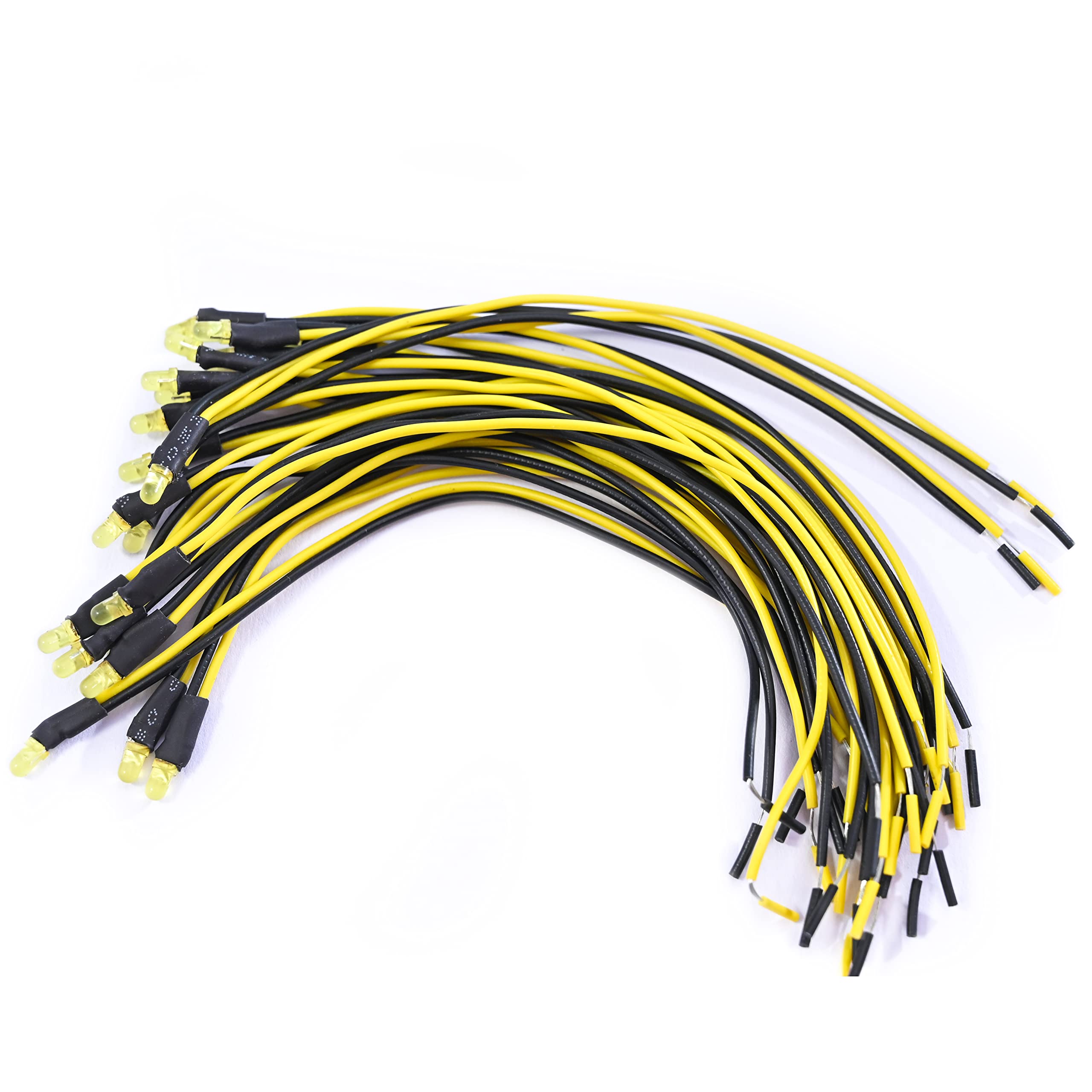 Electronic Spices Nextwinner 5mm Yellow Color Led Round Shape With Wire Attach Pack of 20pcs (Yellow in Yellow)-image-20