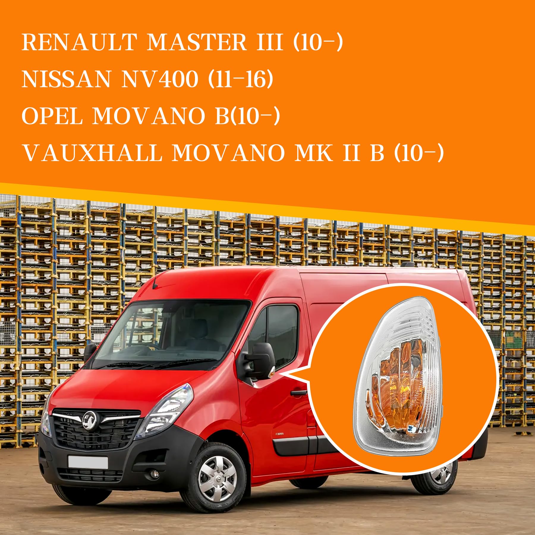 2 Freccia Specchietto Specchio (sx+dx) su Specchietto Retrovisore per Master 3/NV400/Movano B dal 2010 al 2023