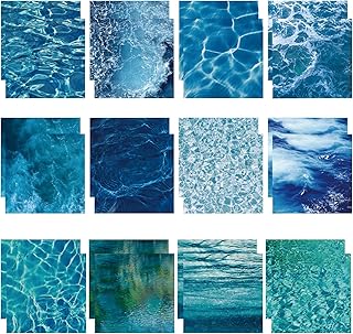 TSLBW 24 Sheets A4 Blue Patterned Scrapbook Paper Decorative Craft Paper...