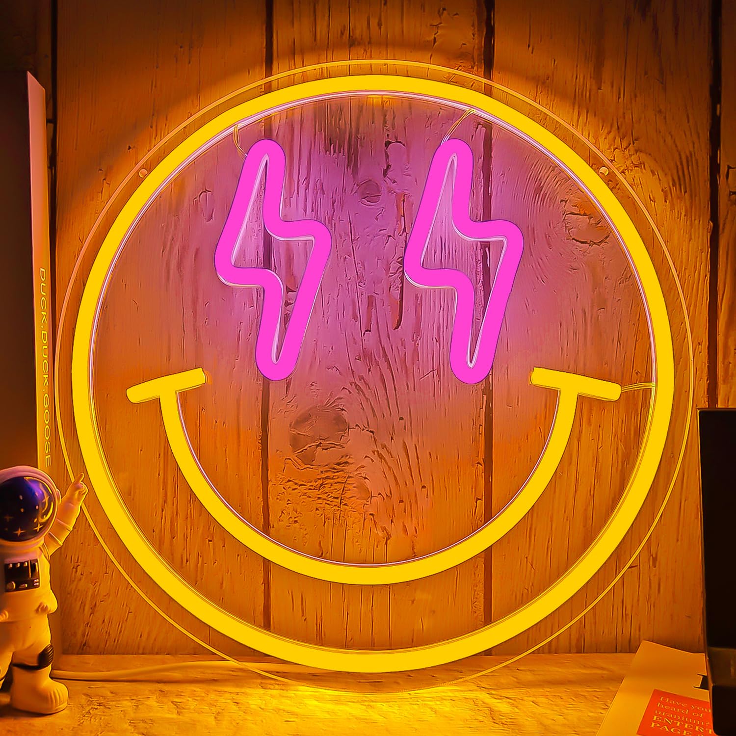 Vveikea Smile Face Neon Sign Smile Neon Signs for Wall Decor Dimmable Neon Lights Smile Face Led Sign Happy Face Neon Sign for Girls Bedroom Birthday Party Decor