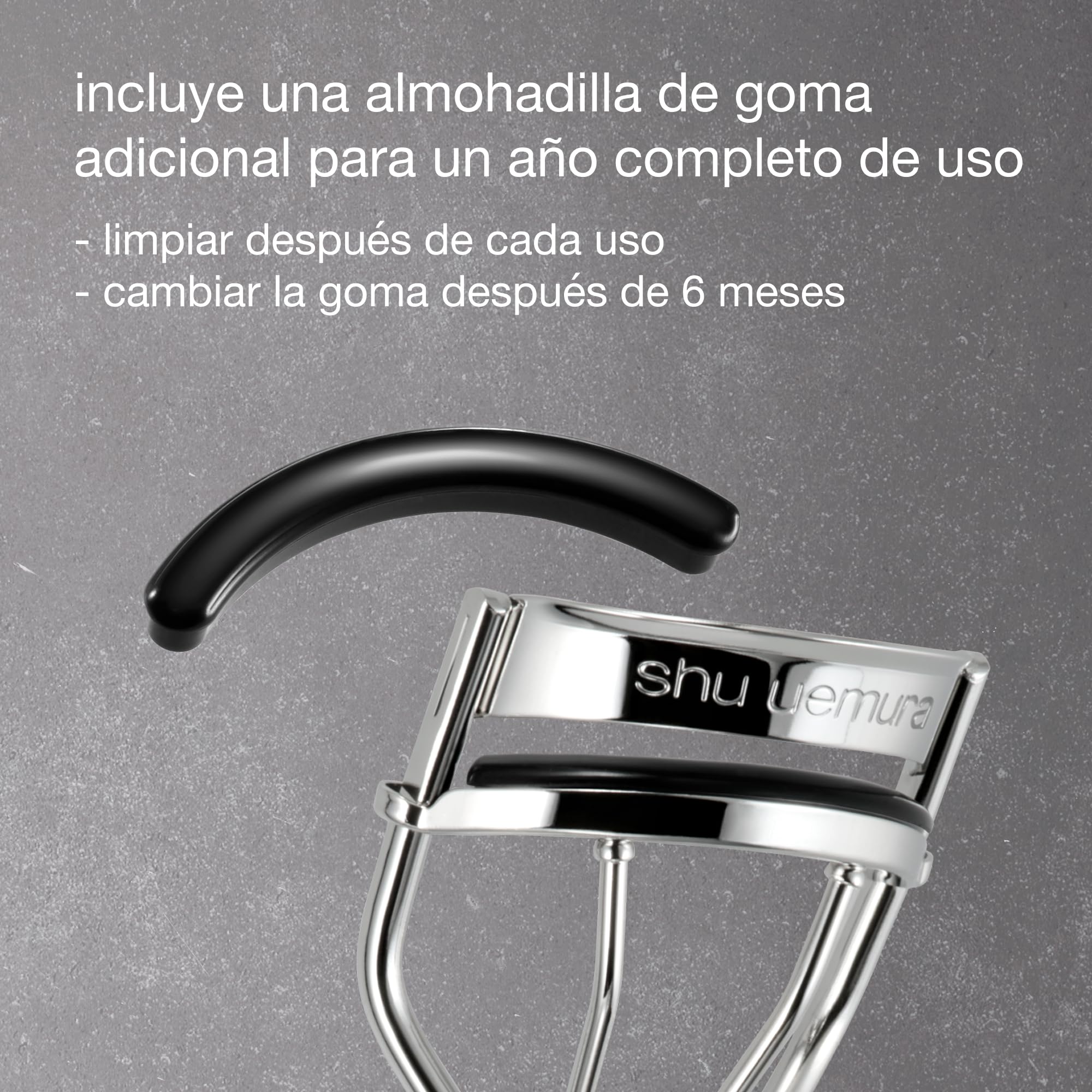 Shu Uemura Rizador de Pestañas, Diseño Único, Rizador de Pestañas Profesional, Óptima Curvatura, Pestañas Más Largas, Preciso y Sin Pellizcar, Recambio de Almohadilla de Silicona Incluido