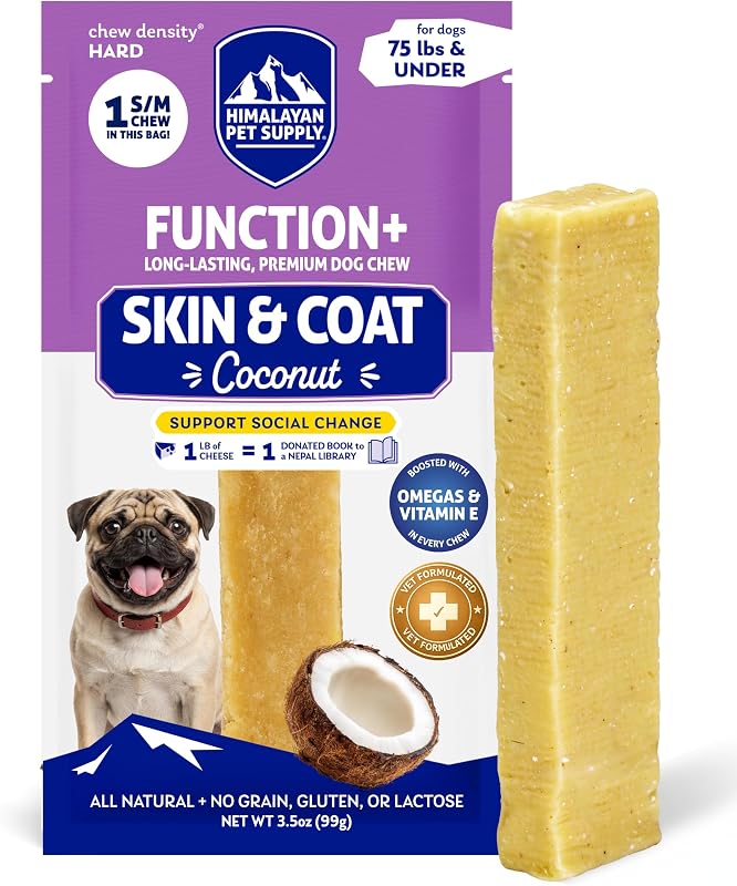 Petisco mastigável para pele e pelagem de cães pequenos e médios Himalayan Dog Chew