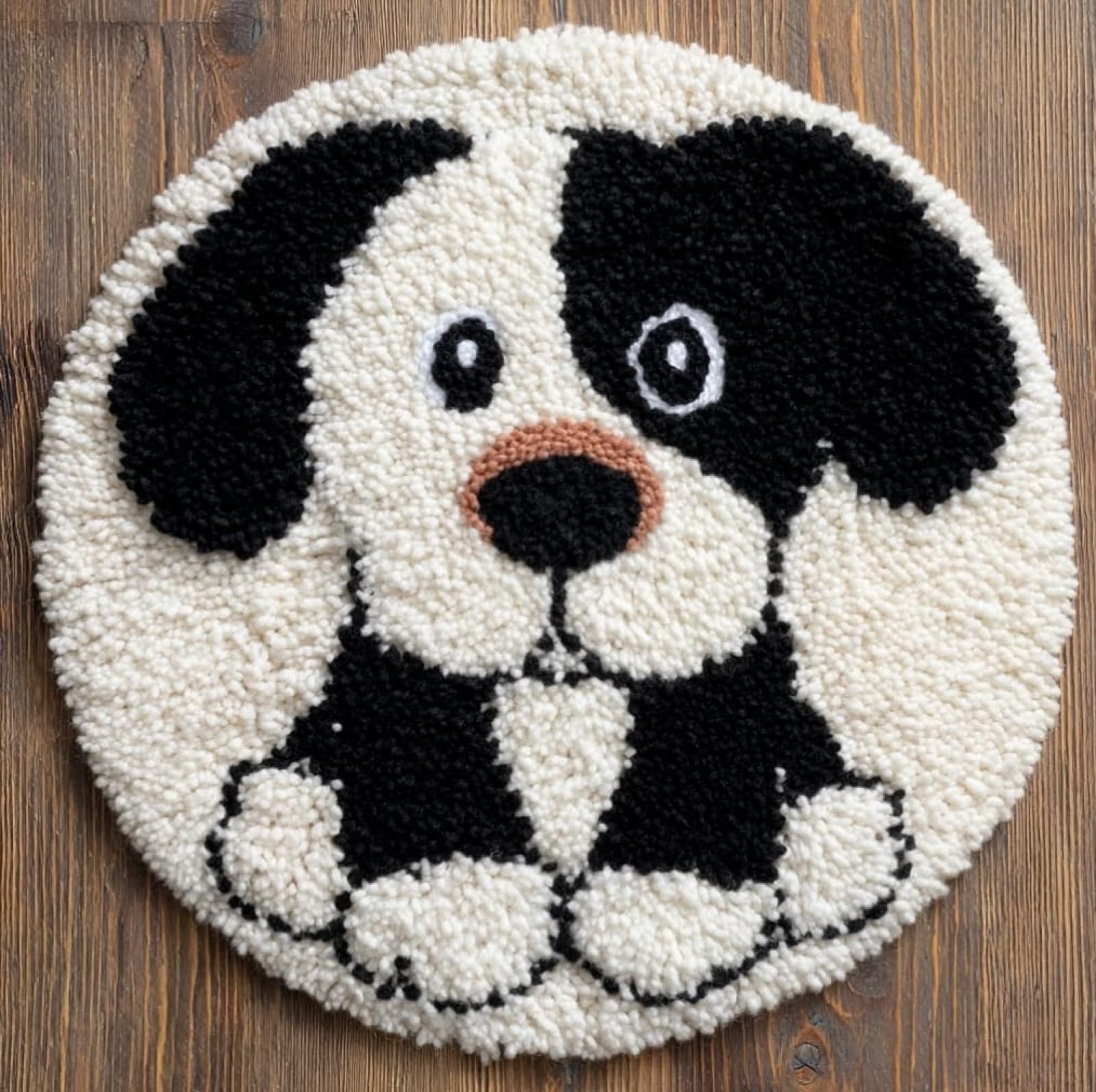 WallustrioaW DIY Latch Hook Rug Kits for Beginners Adults,Cute Puppy,Latch Hook Rug Kits Carpet Making Crafts DIY Craft Gifts,50x50cm