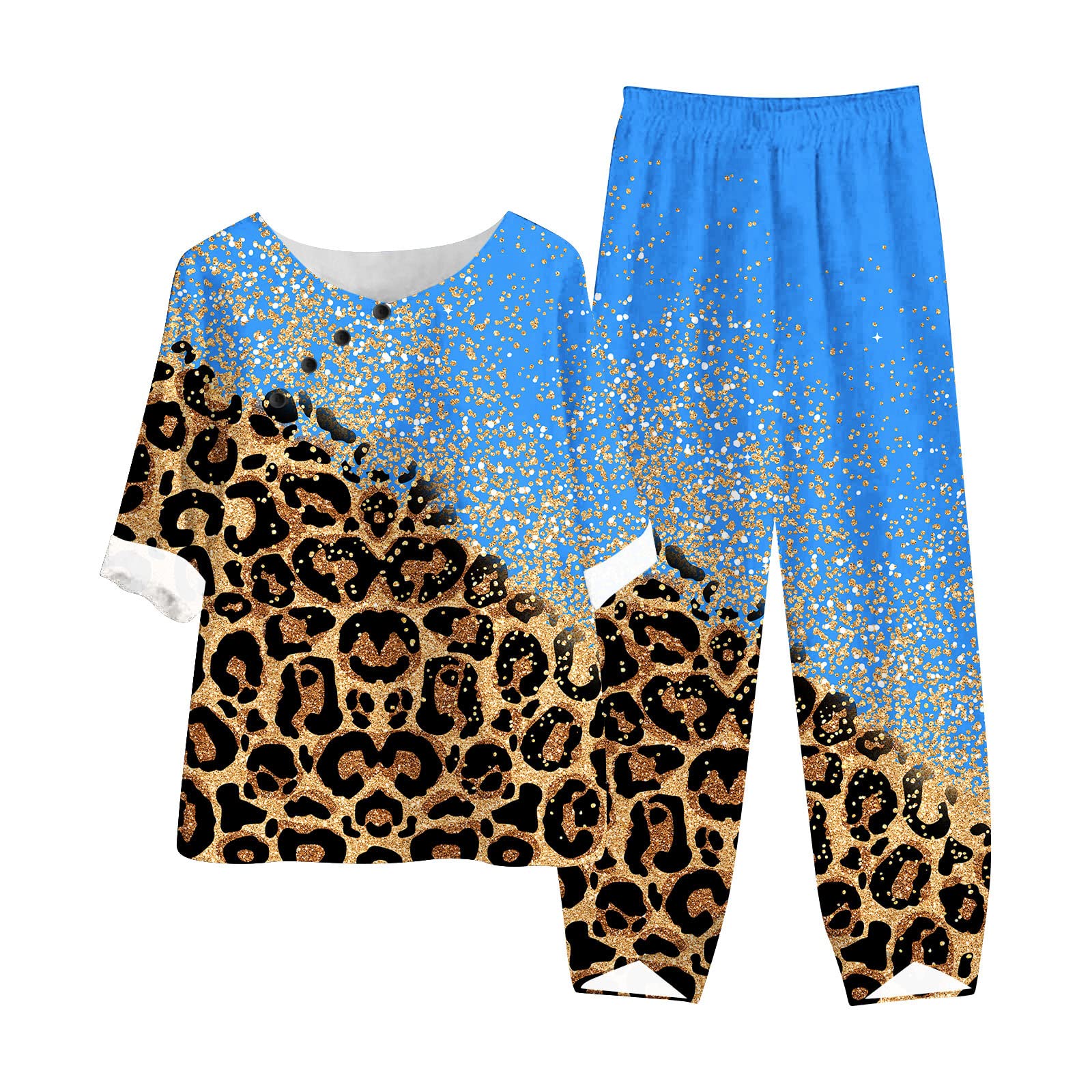 HAOLEI Damen Zweiteiler Sommer - Leinen-Baumwolle Set Lässig & Bequem