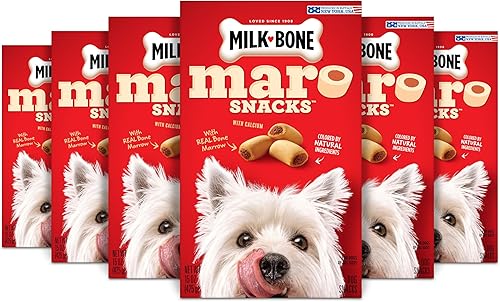 Milk-Bone MaroSnacks - Golosinas para perros, carne de res, 15 onzas (paquete de 6)