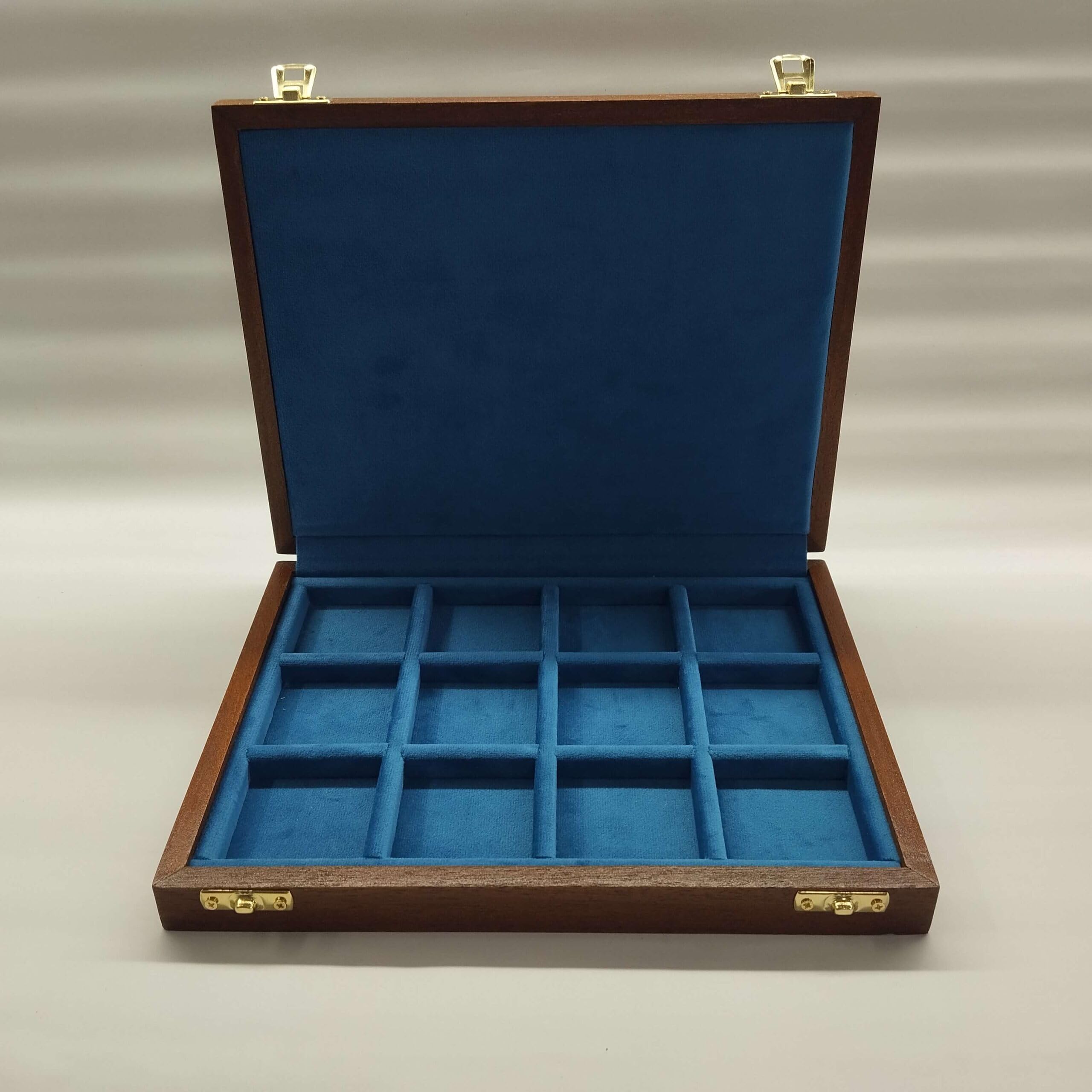 Caja para Monedas y medallas de Madera Artesanal, Interior de Terciopelo Personalizable, numerada con Certificado, numismática, Hecha a Mano en Italia