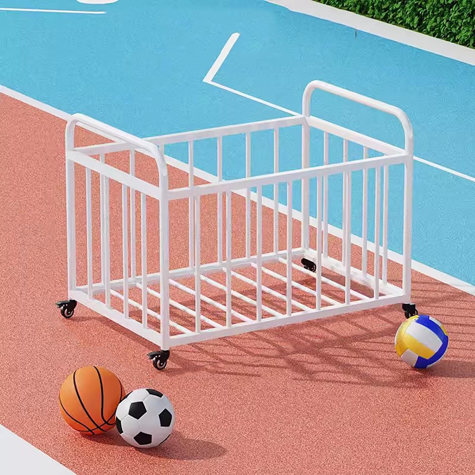 Carrello portatile per attrezzature sportive con ruote, resistente per attrezzatura sportiva di grande capacità, ideale per squadre e atleti