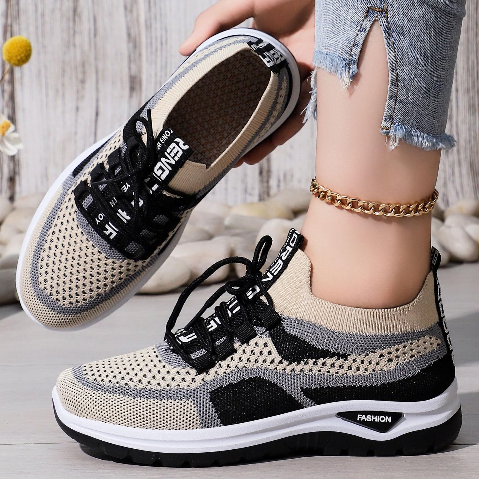 Sneakers da Donna Scarpe Ginnastica Sportive Traspiranti Passeggiata Casual Scarpe Antiscivolo Donna Leggero e Traspirante
