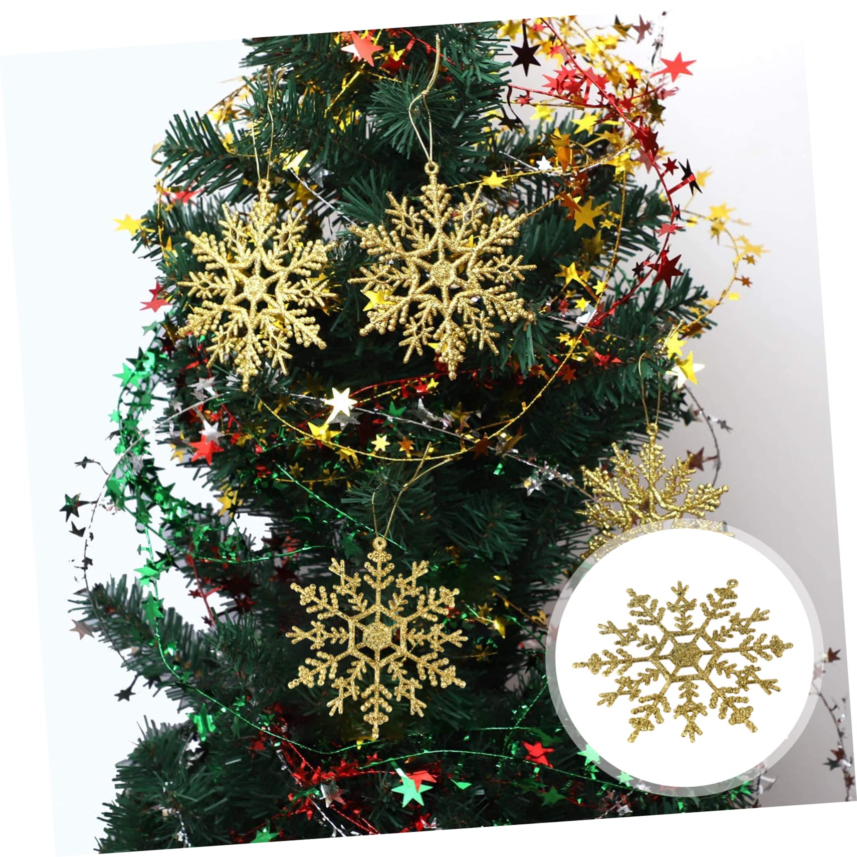 Ciieeo 54stücke Weihnachts-Schneeflocken Dekorationen Große Hängende Ornamente Für Weihnachtsbaum Türen Und Fenster Festliche Deko Für Winterfeiern