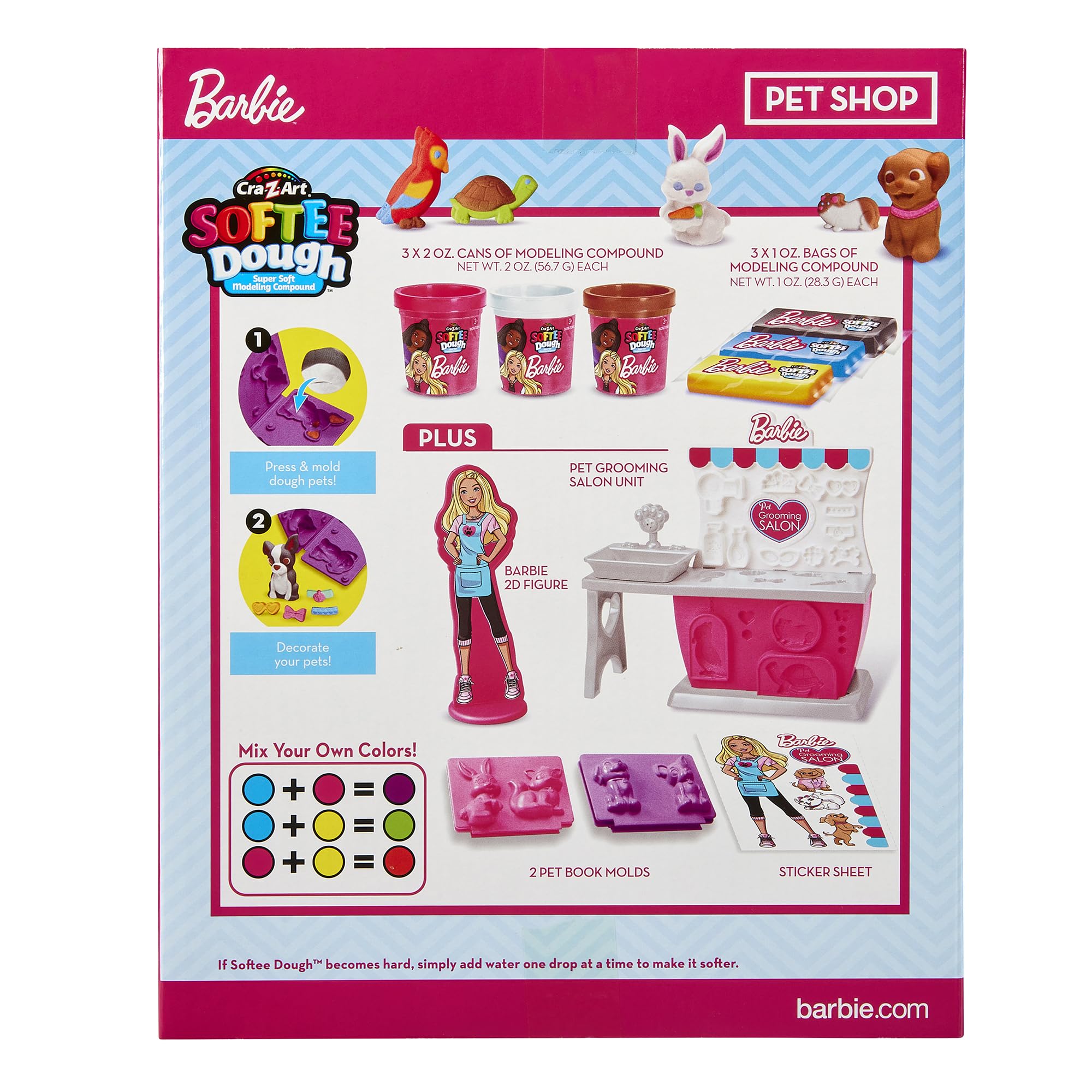 Amazon.com: Barbie Softee Dough Pet Shop Playset with Grooming