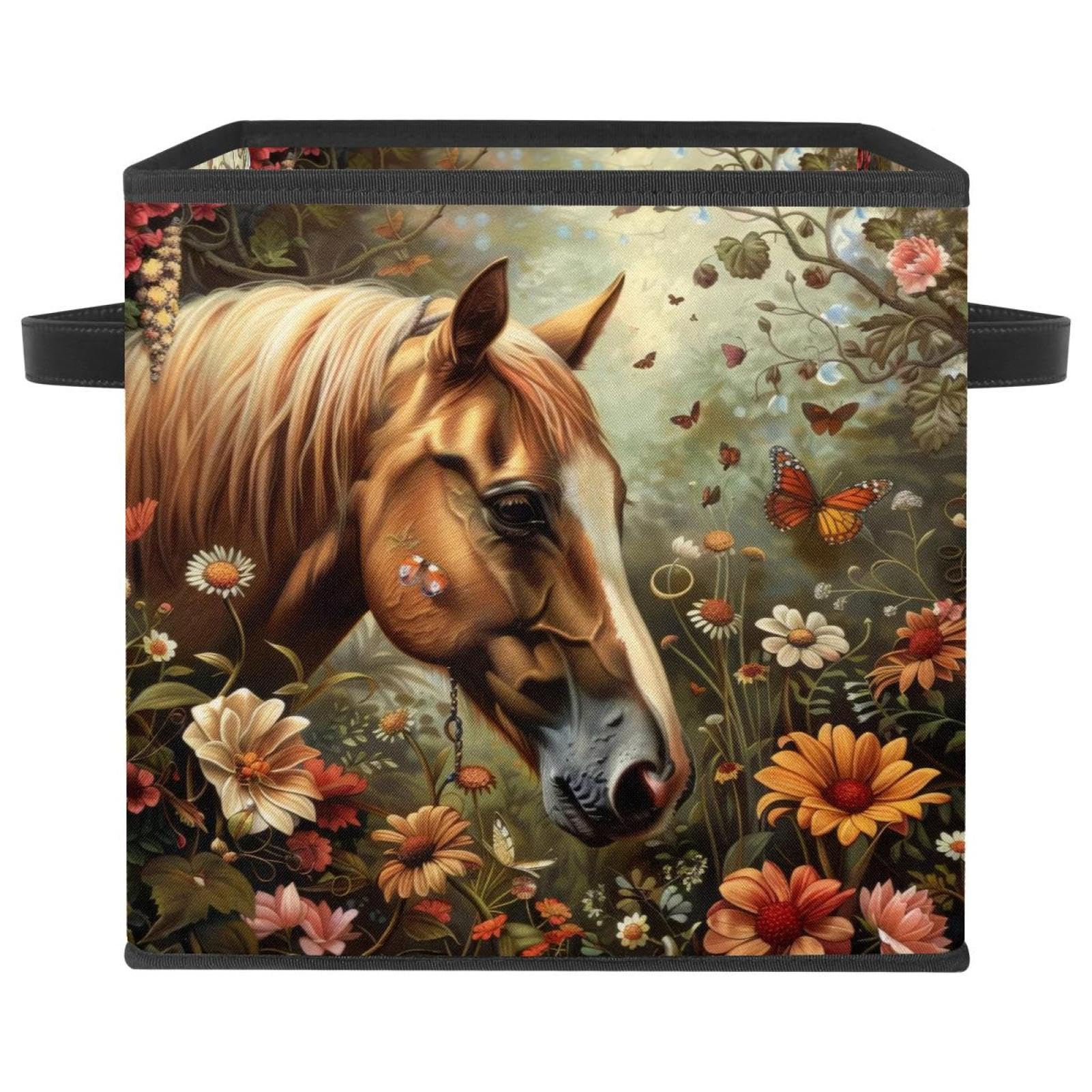 Organiser les vêtements des enfants avec le grand panier de rangement cheval pour étagère