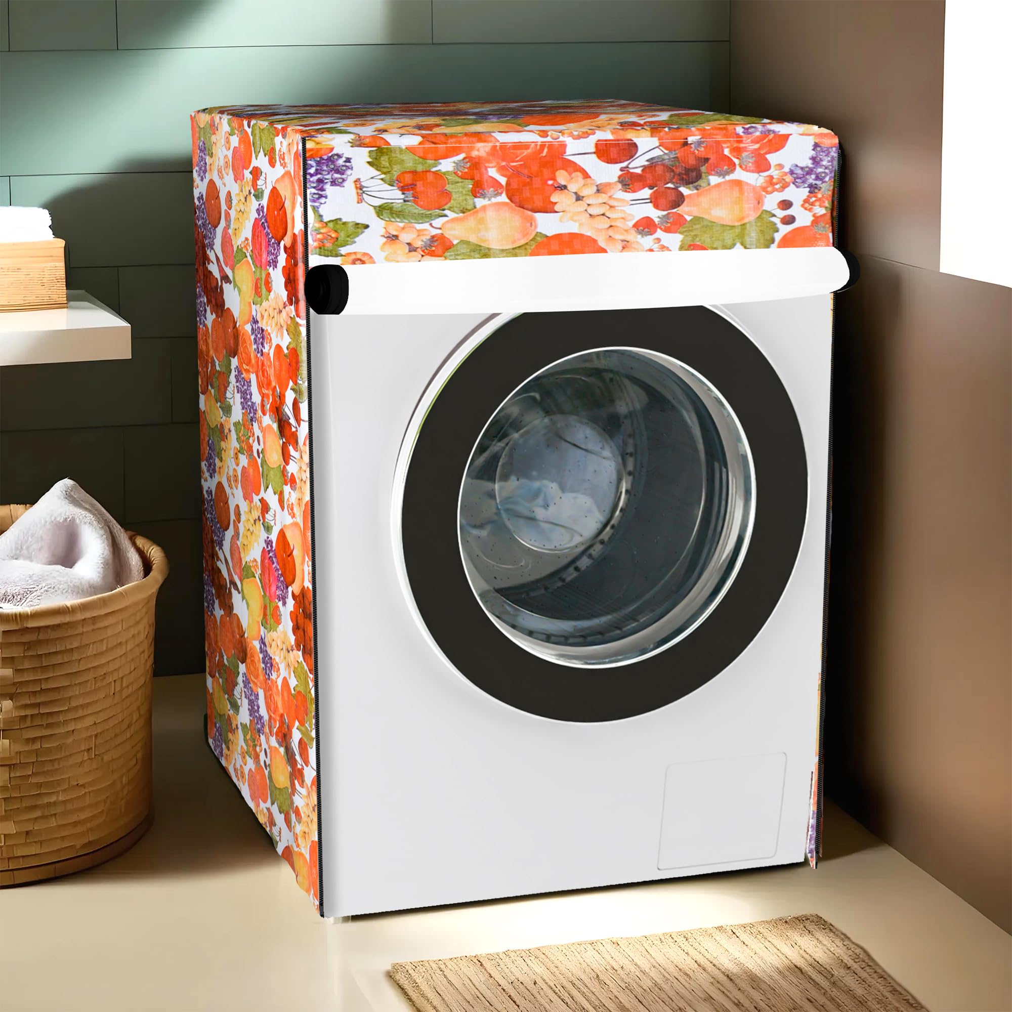 Kuber Industries Washing Machine Cover | Front Load Washer Covers | Zipper | Ideal For 6 kg, 6.5 kg, 7 kg & 7.5 kg | Waterproof & Dust-Proof Machine Cover | Fruit Print | White (B0D8Y1MQ59) Amazon Price History, Amazon Price Tracker