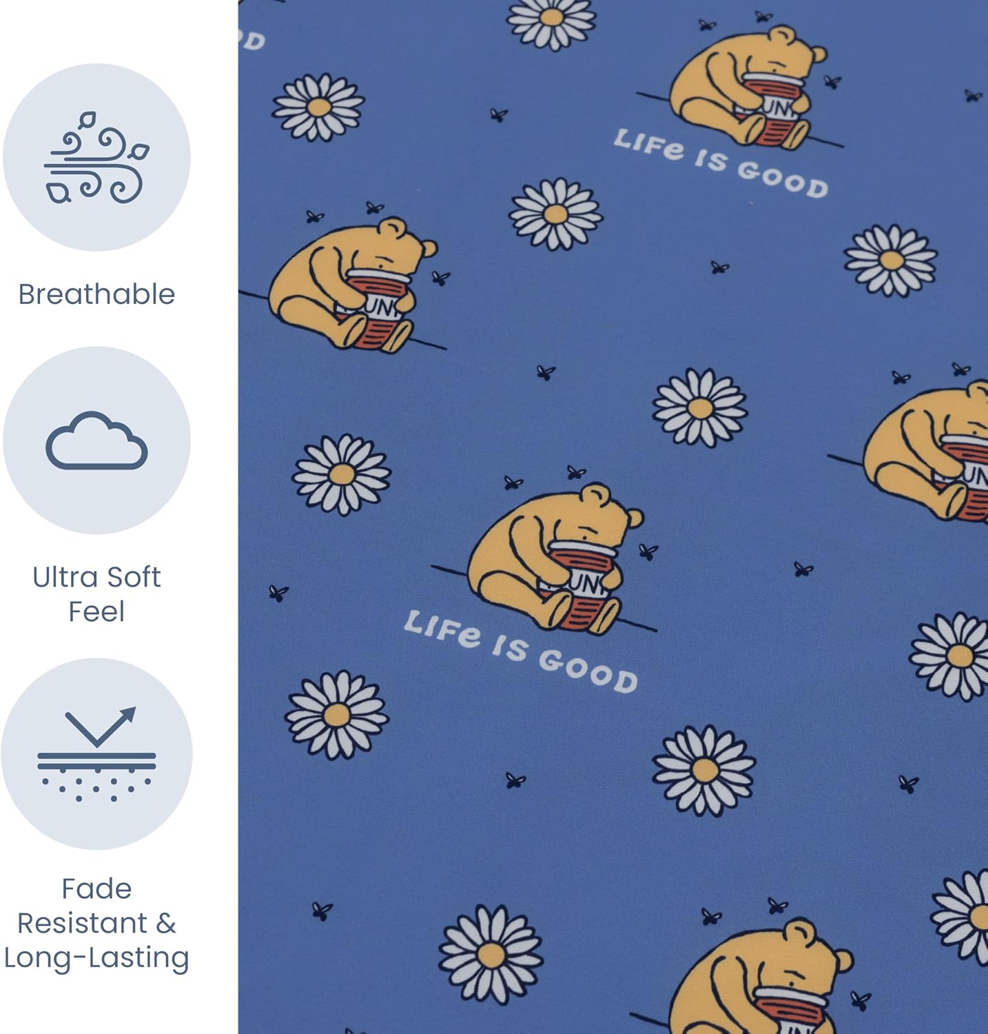 Berkshire LIG® Full Flat Sheet (Only), Brushed Microfiber Sheet with Cute Cartoon Characters, Soft, Breathable, Easy-Care Bedding for LIG Fans, Spring Hunny Small Cornflower Blue