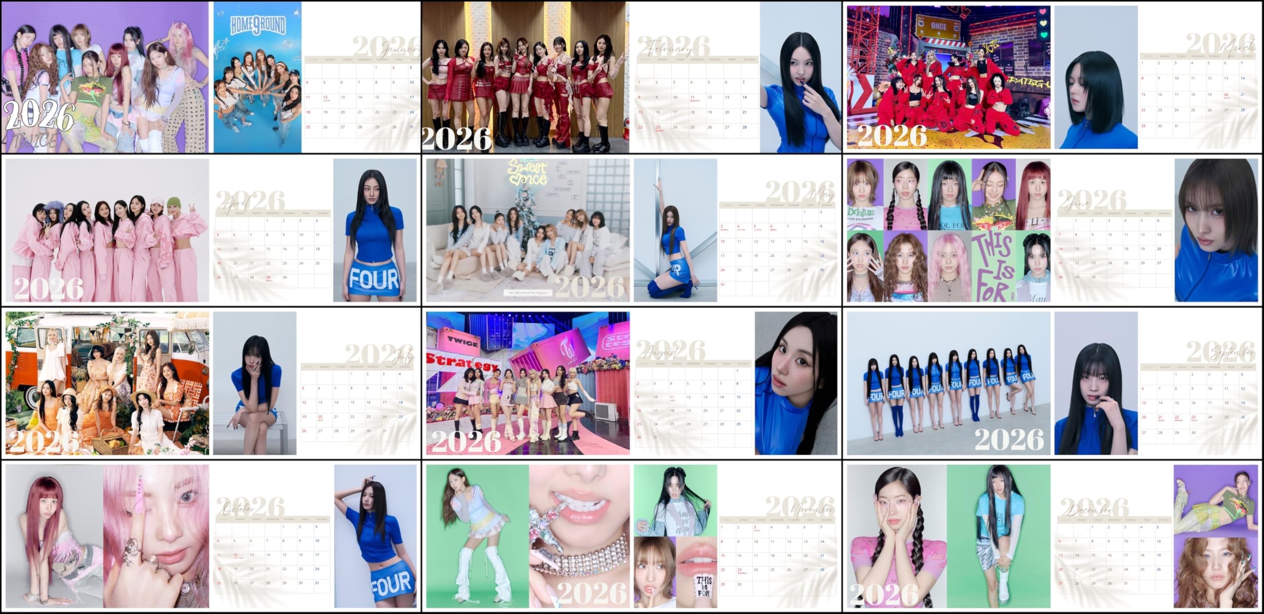 Amazon.co.jp: TWICE トゥワイス 日本仕様 2026年 卓上カレンダー A5